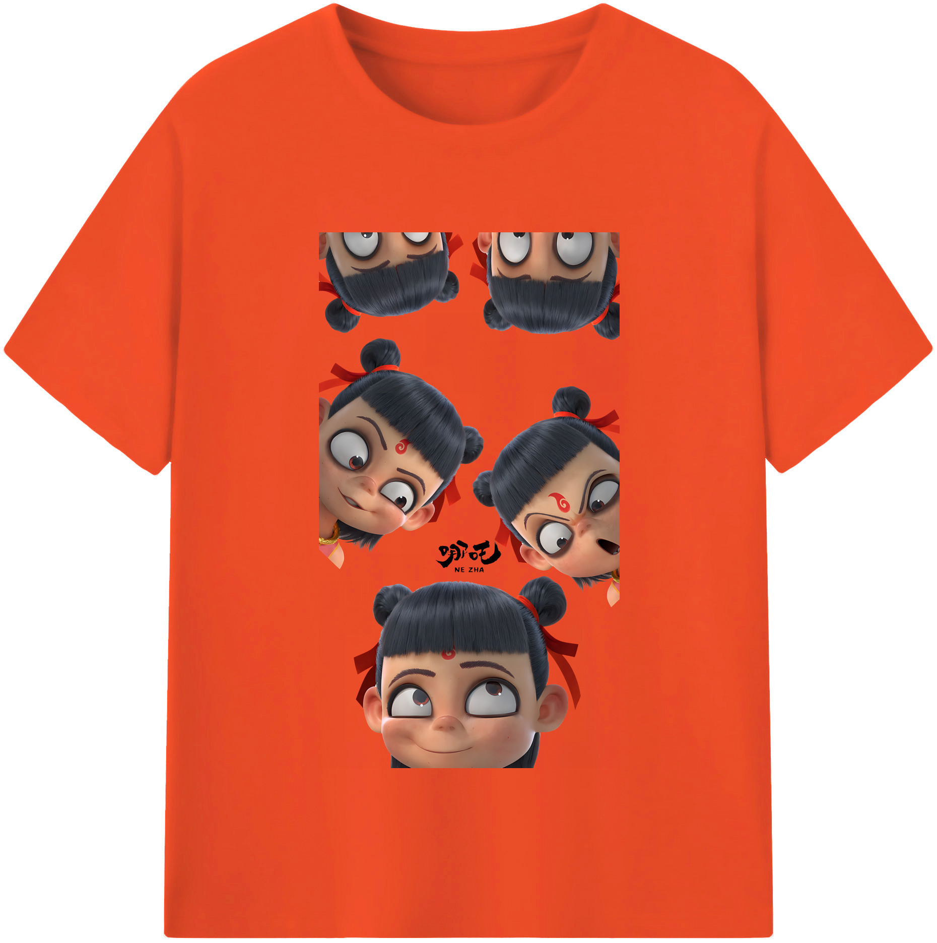 （画像用） Ne Zha 2 ナタ 魔童の大暴れ 綿100％半袖Tシャツ（フロントプリント）