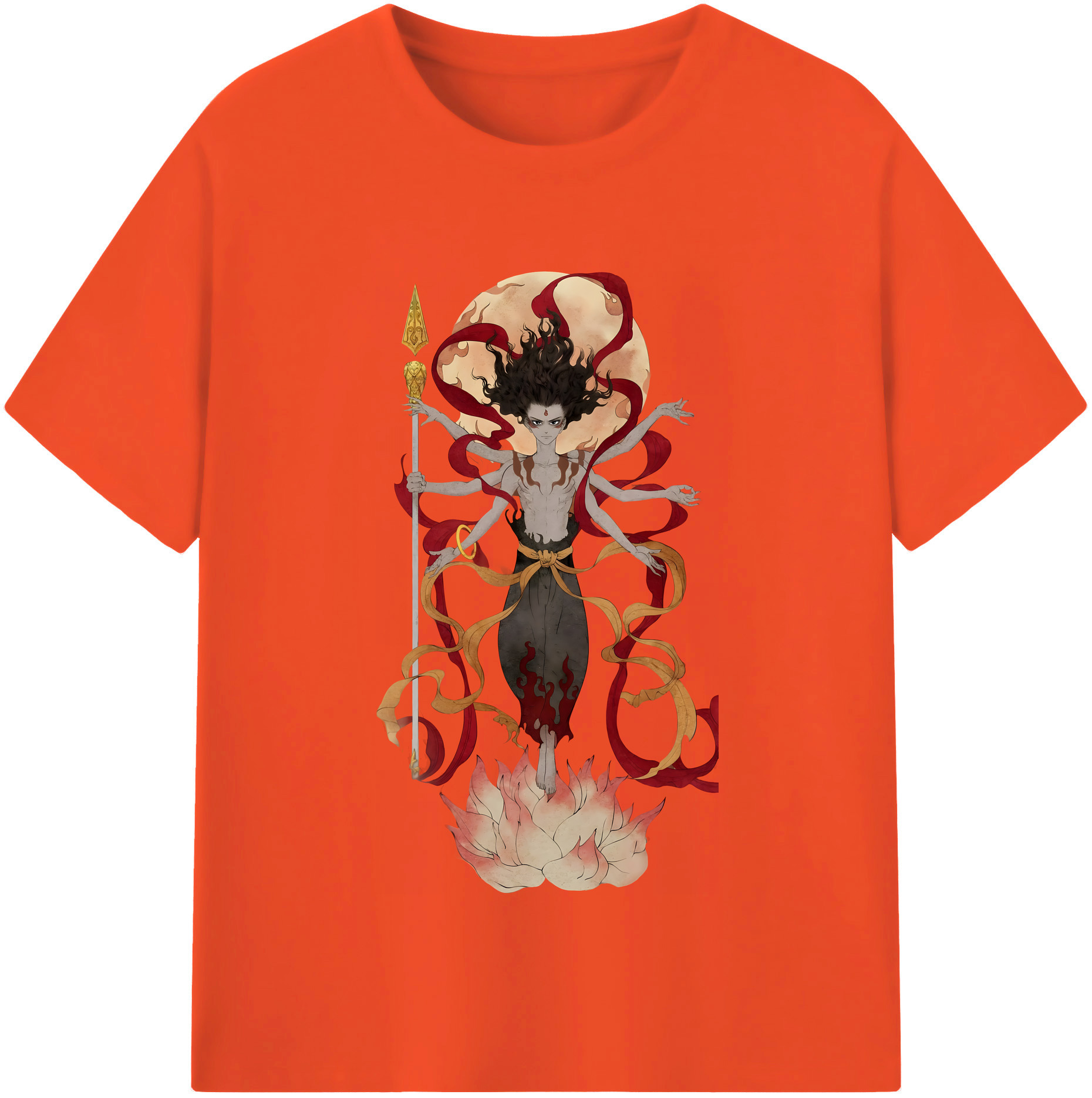 （画像用） Ne Zha 2 ナタ 魔童の大暴れ 綿100％半袖Tシャツ（フロントプリント）
