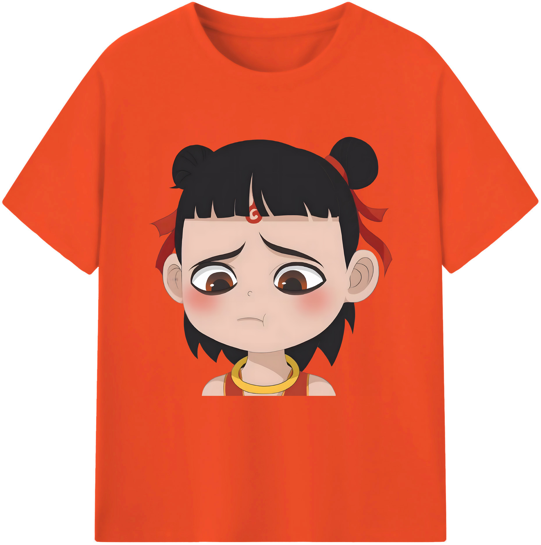 （画像用） Ne Zha 2 ナタ 魔童の大暴れ 綿100％半袖Tシャツ（フロントプリント）