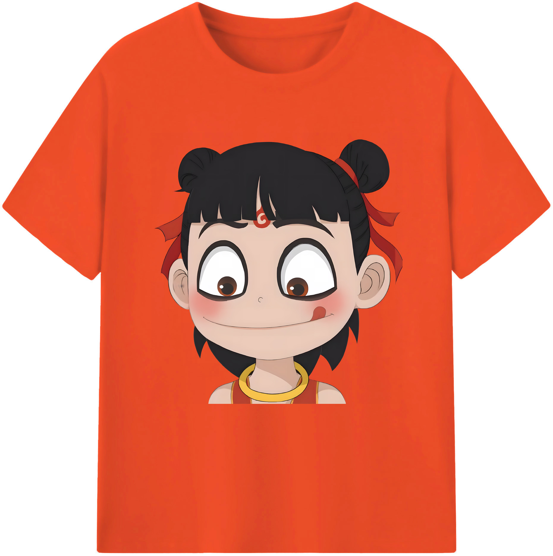 （画像用） Ne Zha 2 ナタ 魔童の大暴れ 綿100％半袖Tシャツ（フロントプリント）
