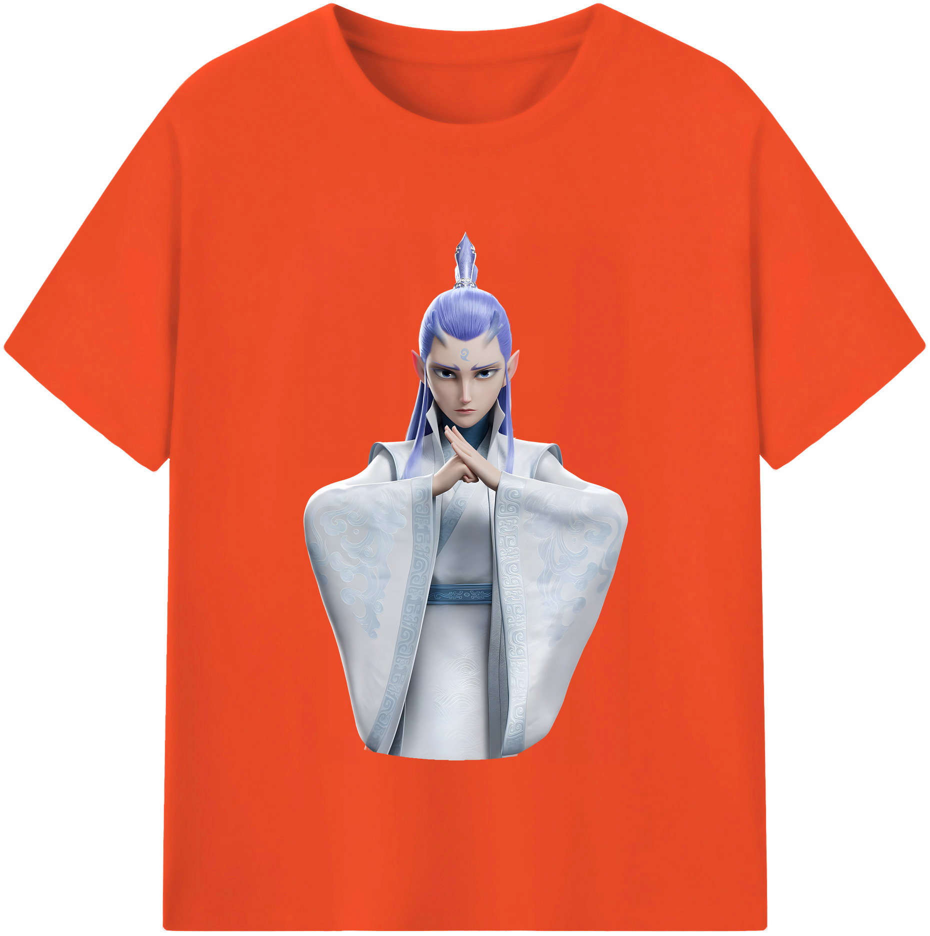 （画像用） Ne Zha 2 ナタ 魔童の大暴れ 綿100％半袖Tシャツ（フロントプリント）