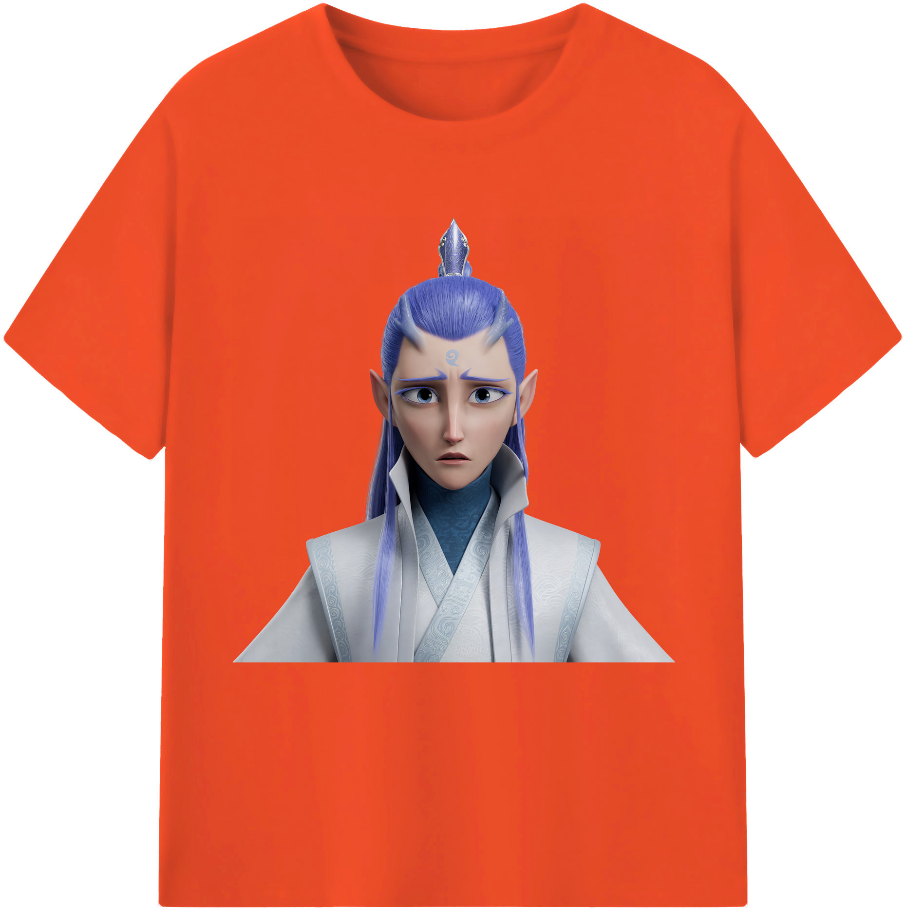 （画像用） Ne Zha 2 ナタ 魔童の大暴れ 綿100％半袖Tシャツ（フロントプリント）