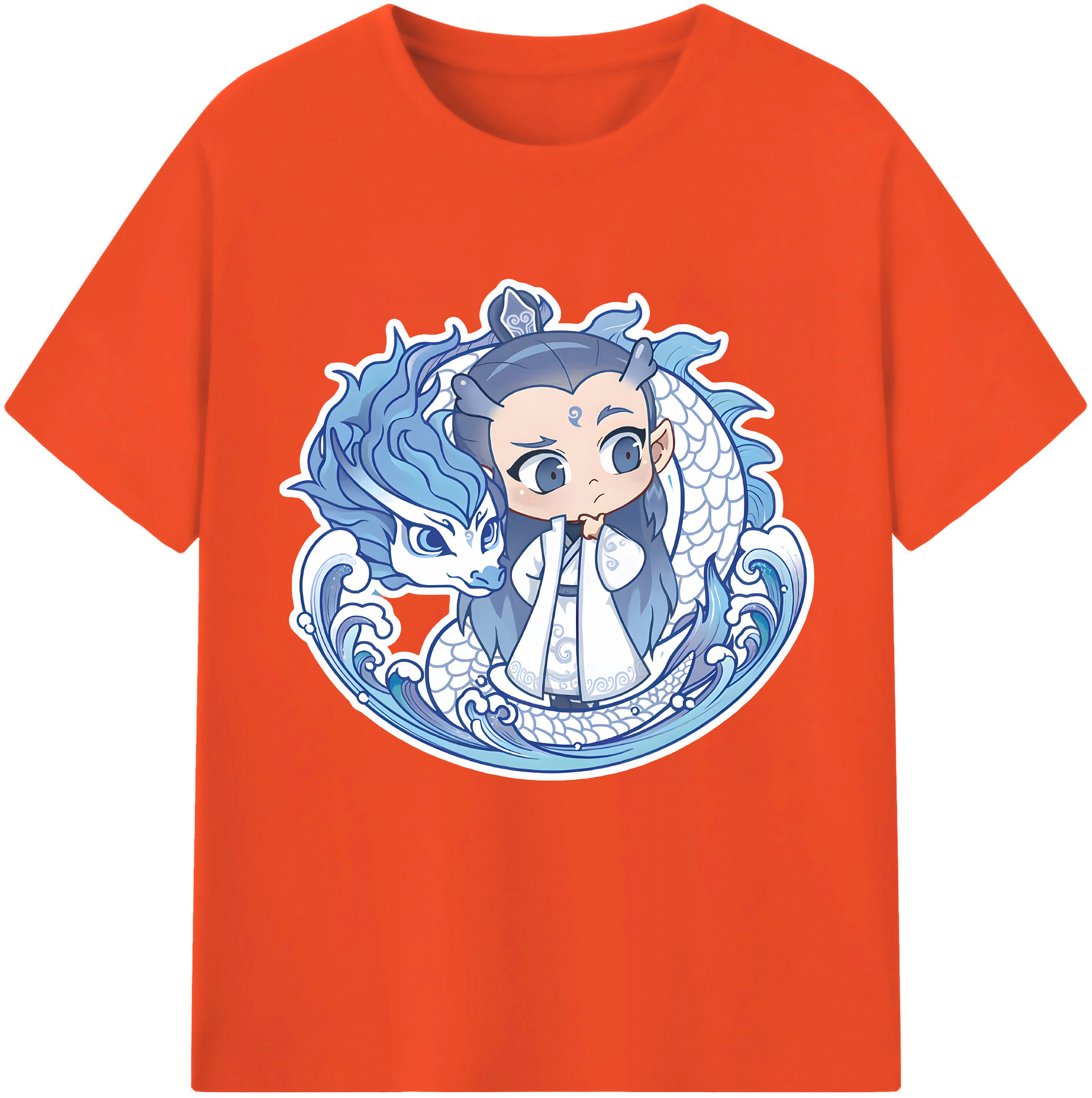 （画像用） Ne Zha 2 ナタ 魔童の大暴れ 綿100％半袖Tシャツ（フロントプリント）