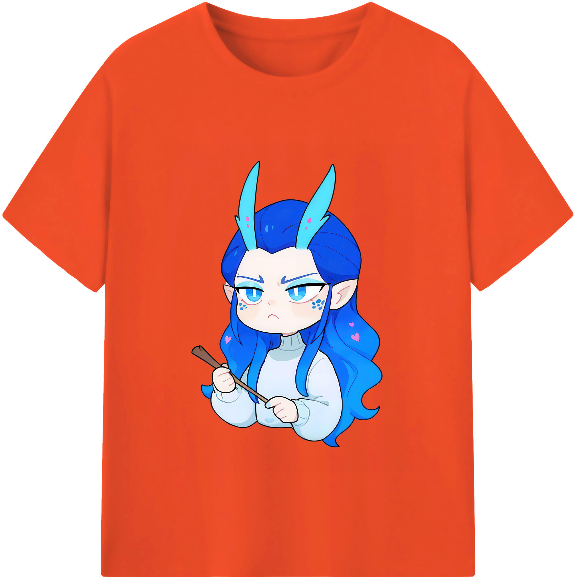 （画像用） Ne Zha 2 ナタ 魔童の大暴れ 綿100％半袖Tシャツ（フロントプリント）