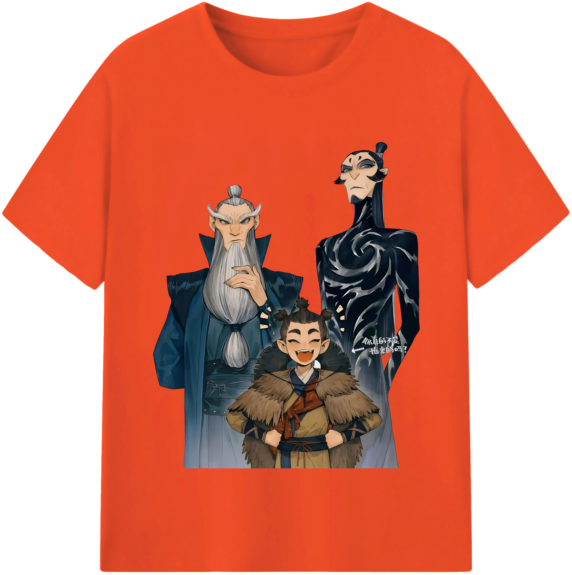 （画像用） Ne Zha 2 ナタ 魔童の大暴れ 綿100％半袖Tシャツ（フロントプリント）