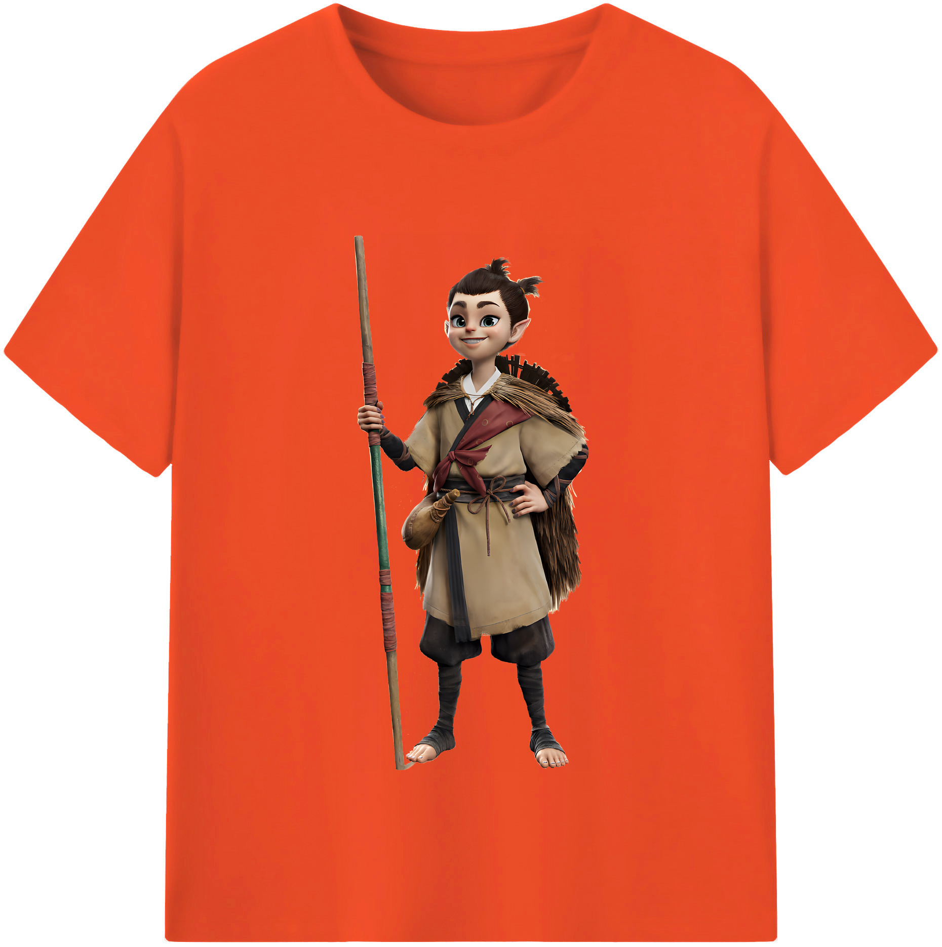 （画像用） Ne Zha 2 ナタ 魔童の大暴れ 綿100％半袖Tシャツ（フロントプリント）
