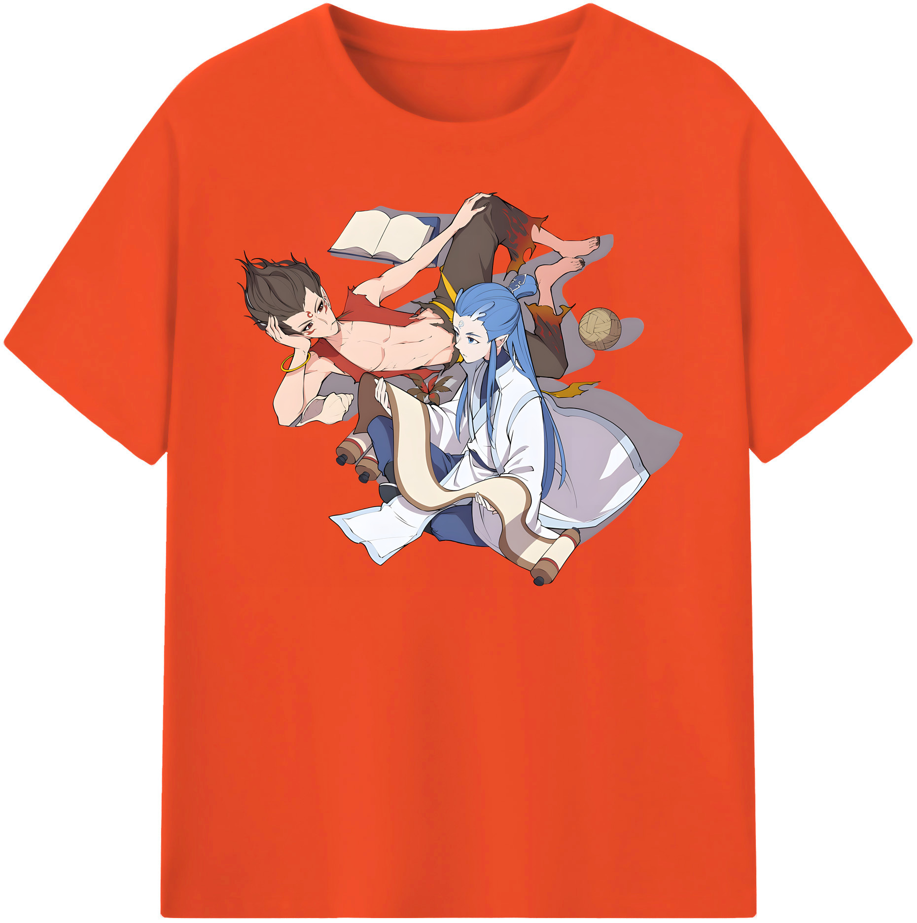 （画像用） Ne Zha 2 ナタ 魔童の大暴れ 綿100％半袖Tシャツ（フロントプリント）