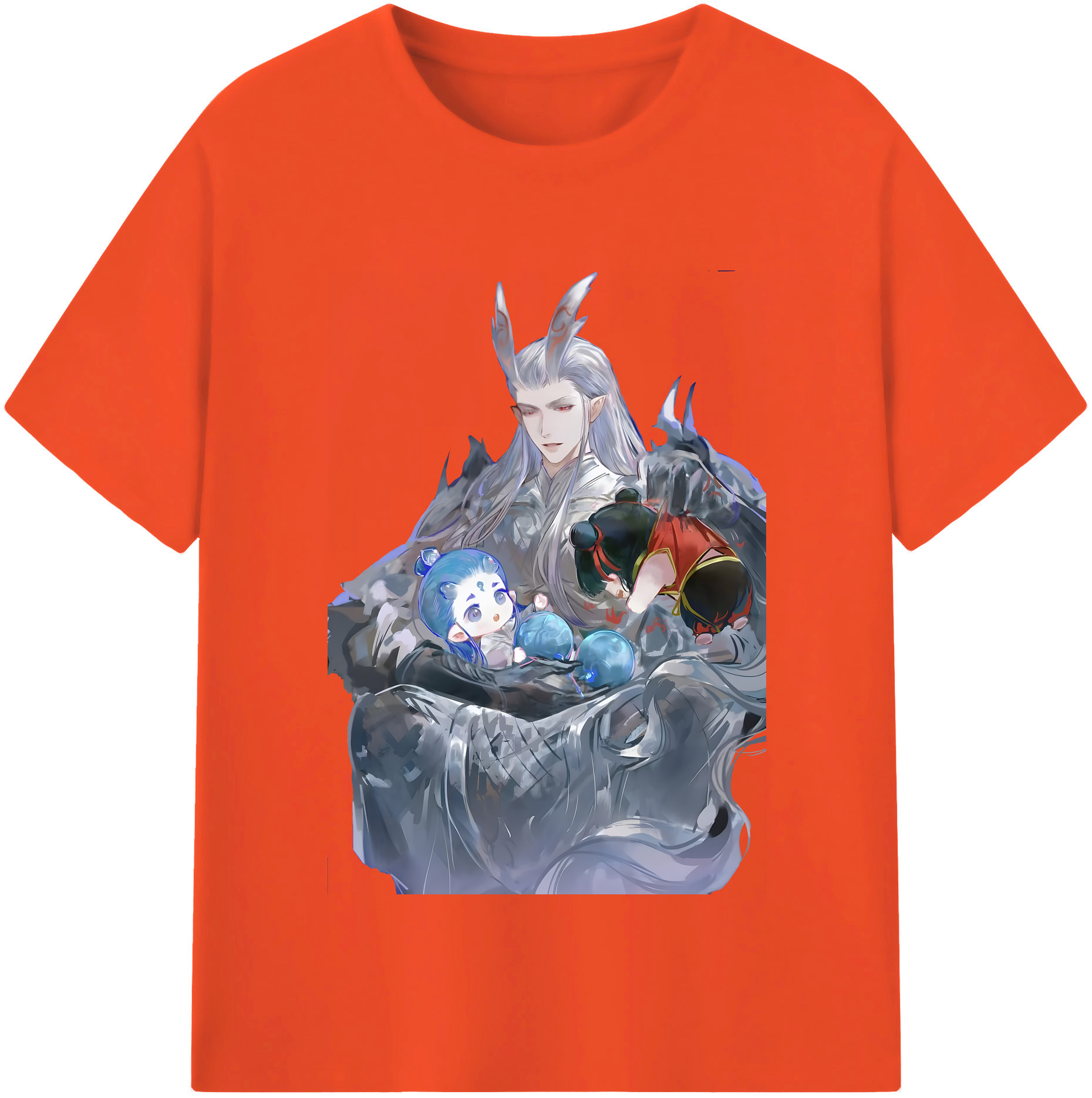 （画像用） Ne Zha 2 ナタ 魔童の大暴れ 綿100％半袖Tシャツ（フロントプリント）