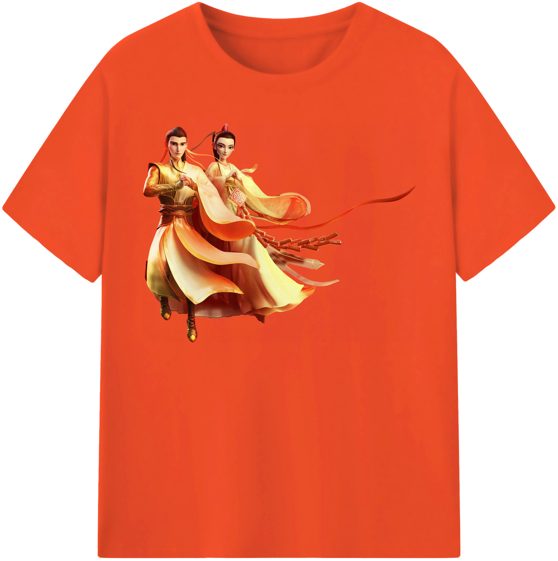 （画像用） Ne Zha 2 ナタ 魔童の大暴れ 綿100％半袖Tシャツ（フロントプリント）