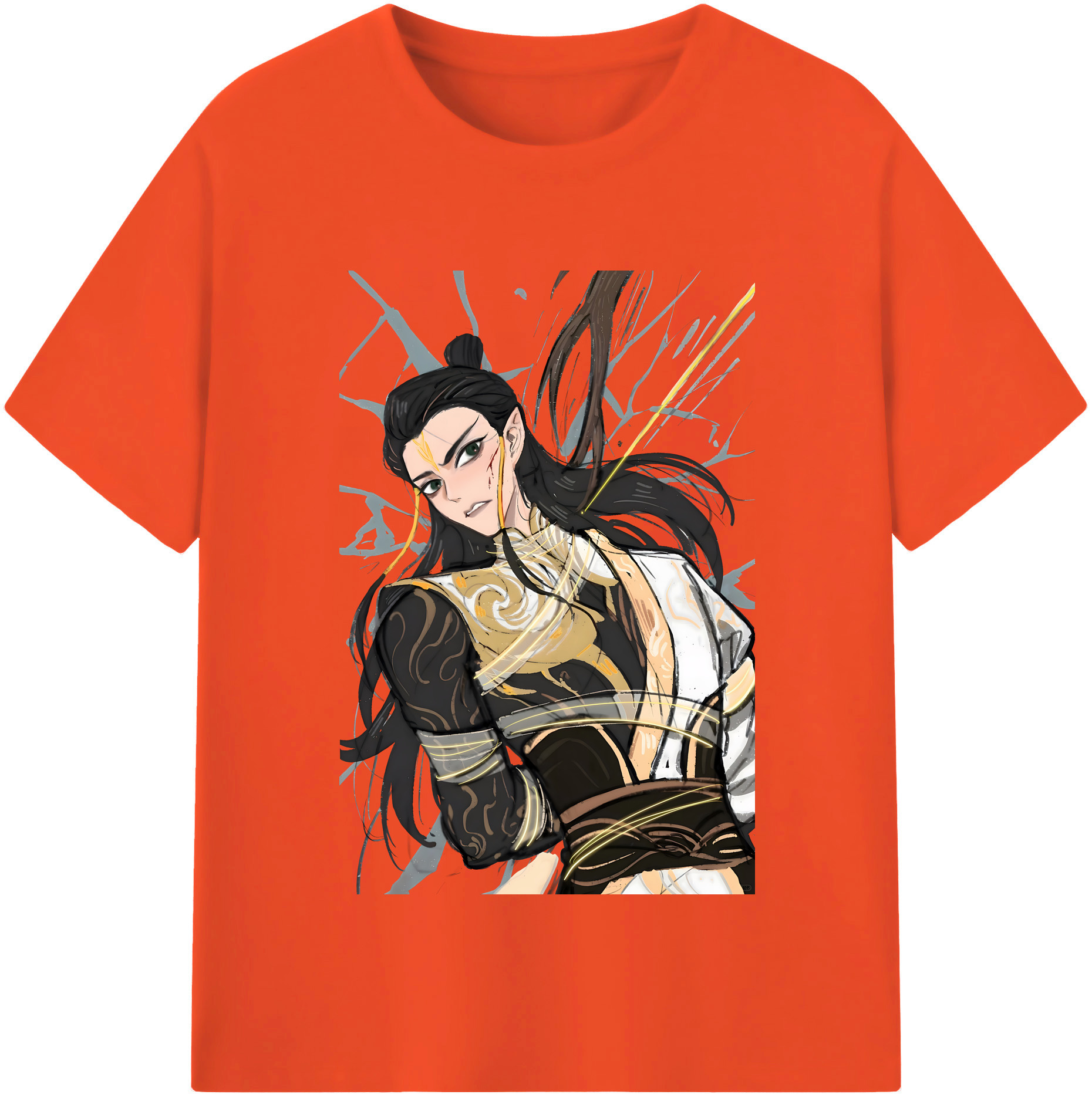 （画像用） Ne Zha 2 ナタ 魔童の大暴れ 綿100％半袖Tシャツ（フロントプリント）