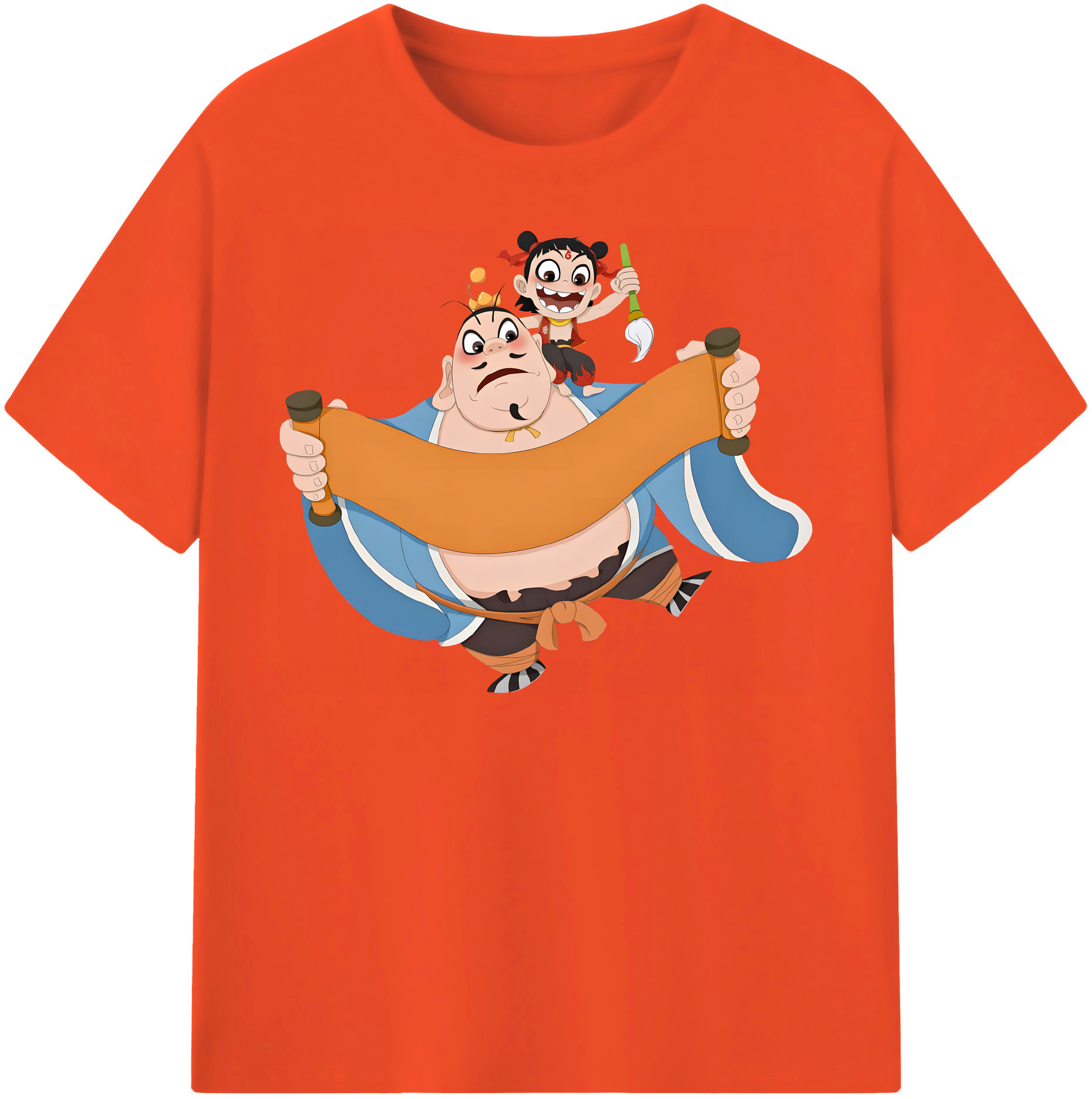 （画像用） Ne Zha 2 ナタ 魔童の大暴れ 綿100％半袖Tシャツ（フロントプリント）