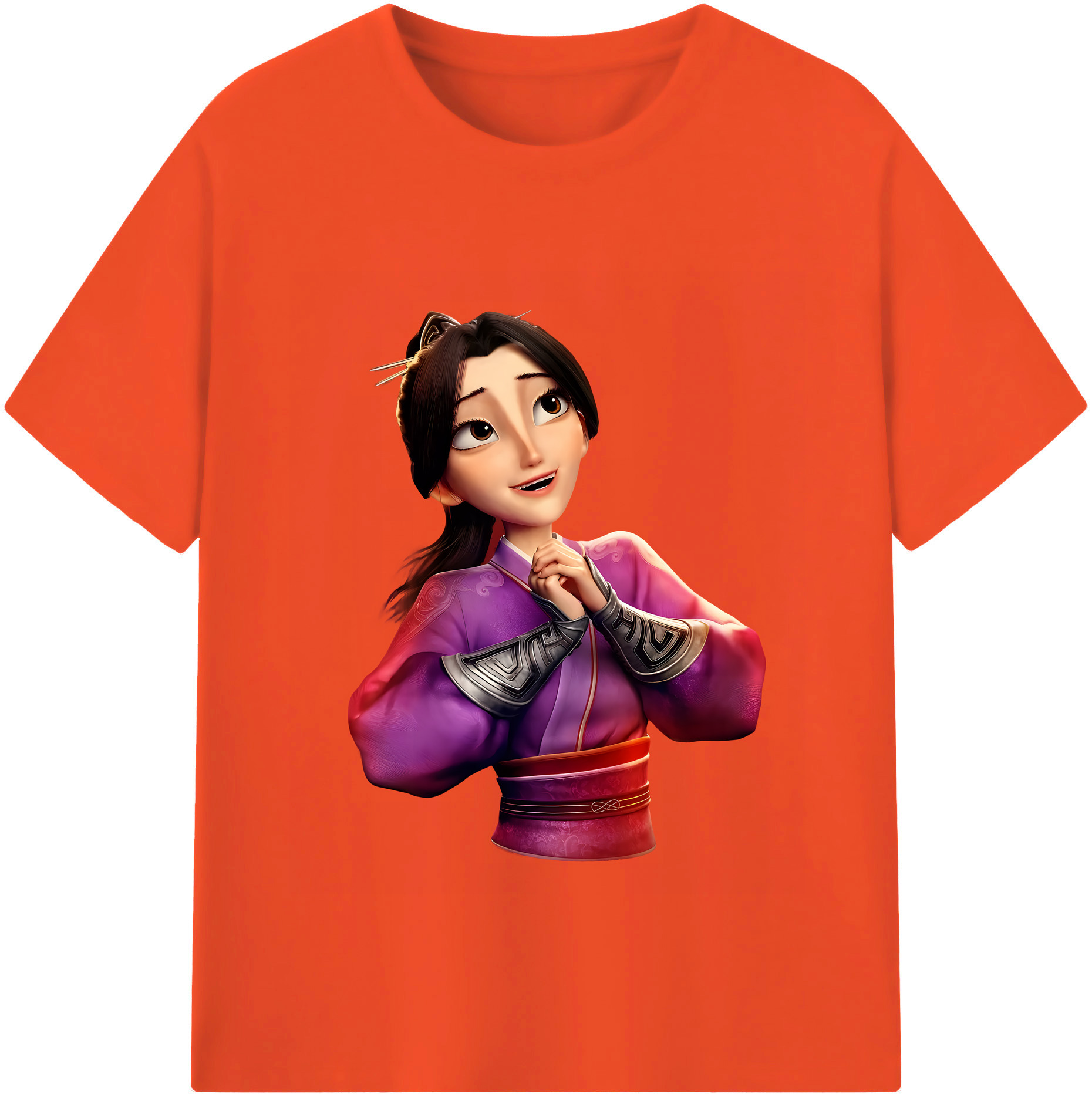（画像用） Ne Zha 2 ナタ 魔童の大暴れ 綿100％半袖Tシャツ（フロントプリント）