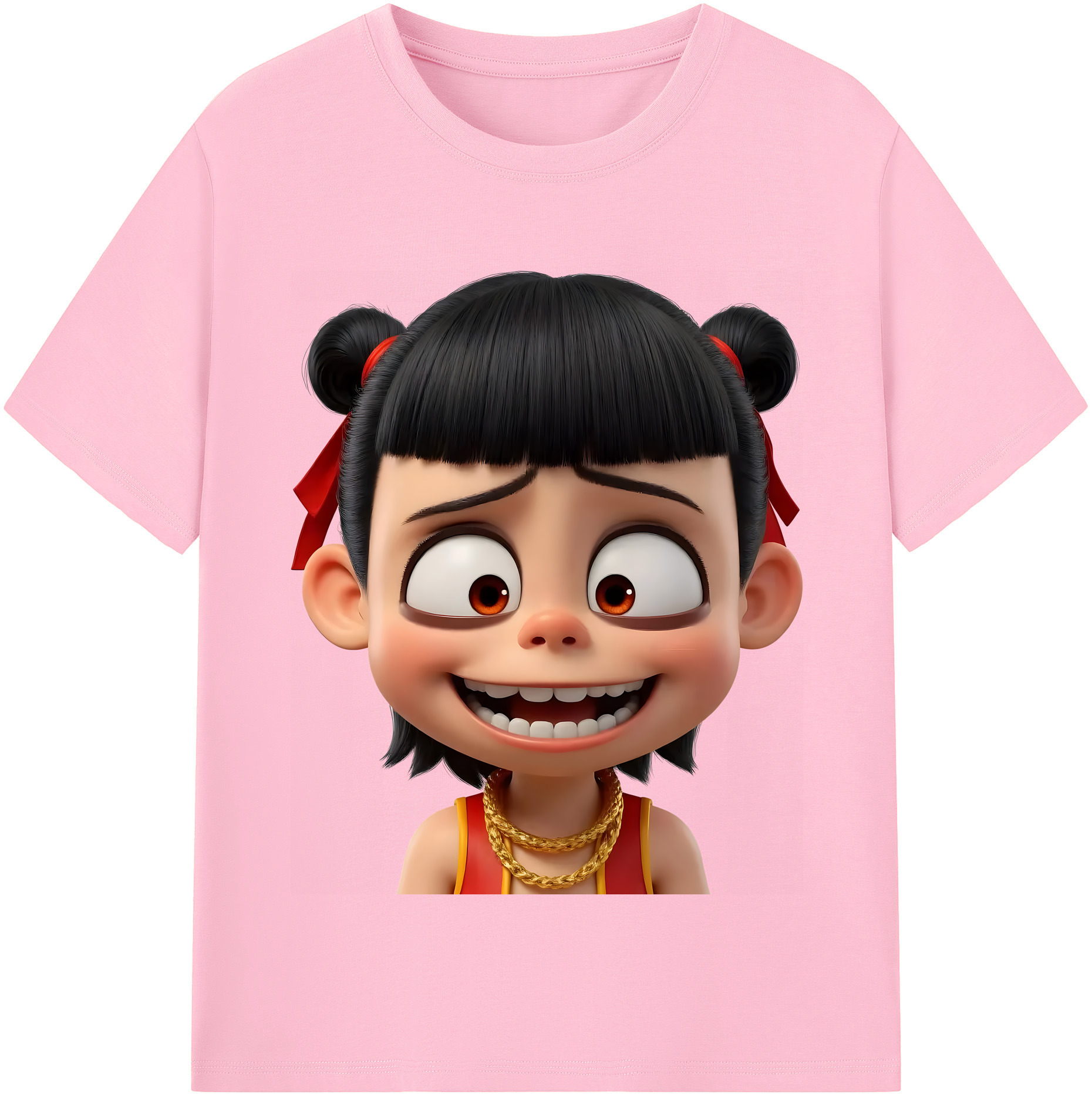 （画像用） Ne Zha 2 ナタ 魔童の大暴れ 綿100％半袖Tシャツ（フロントプリント）