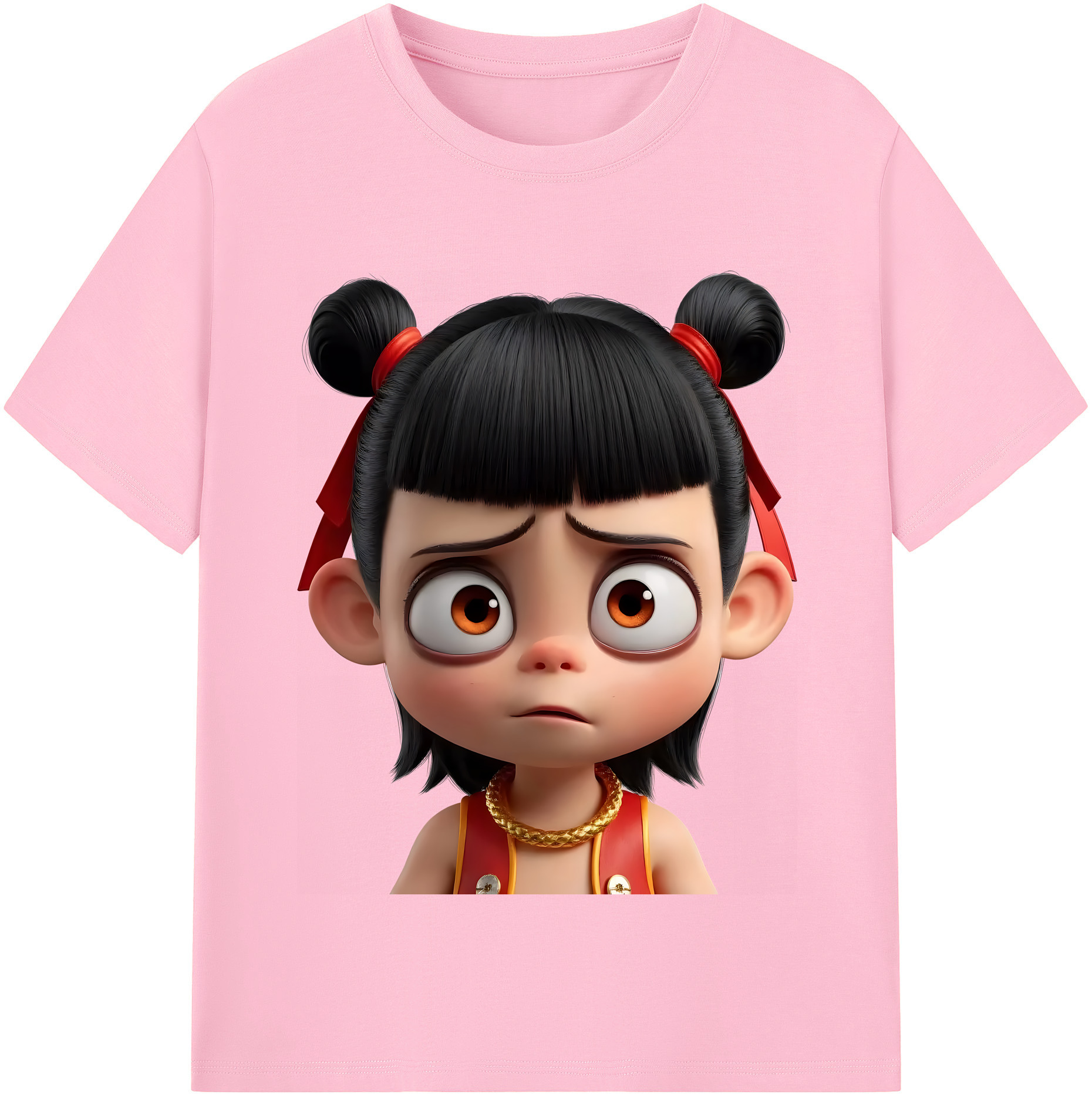 （画像用） Ne Zha 2 ナタ 魔童の大暴れ 綿100％半袖Tシャツ（フロントプリント）