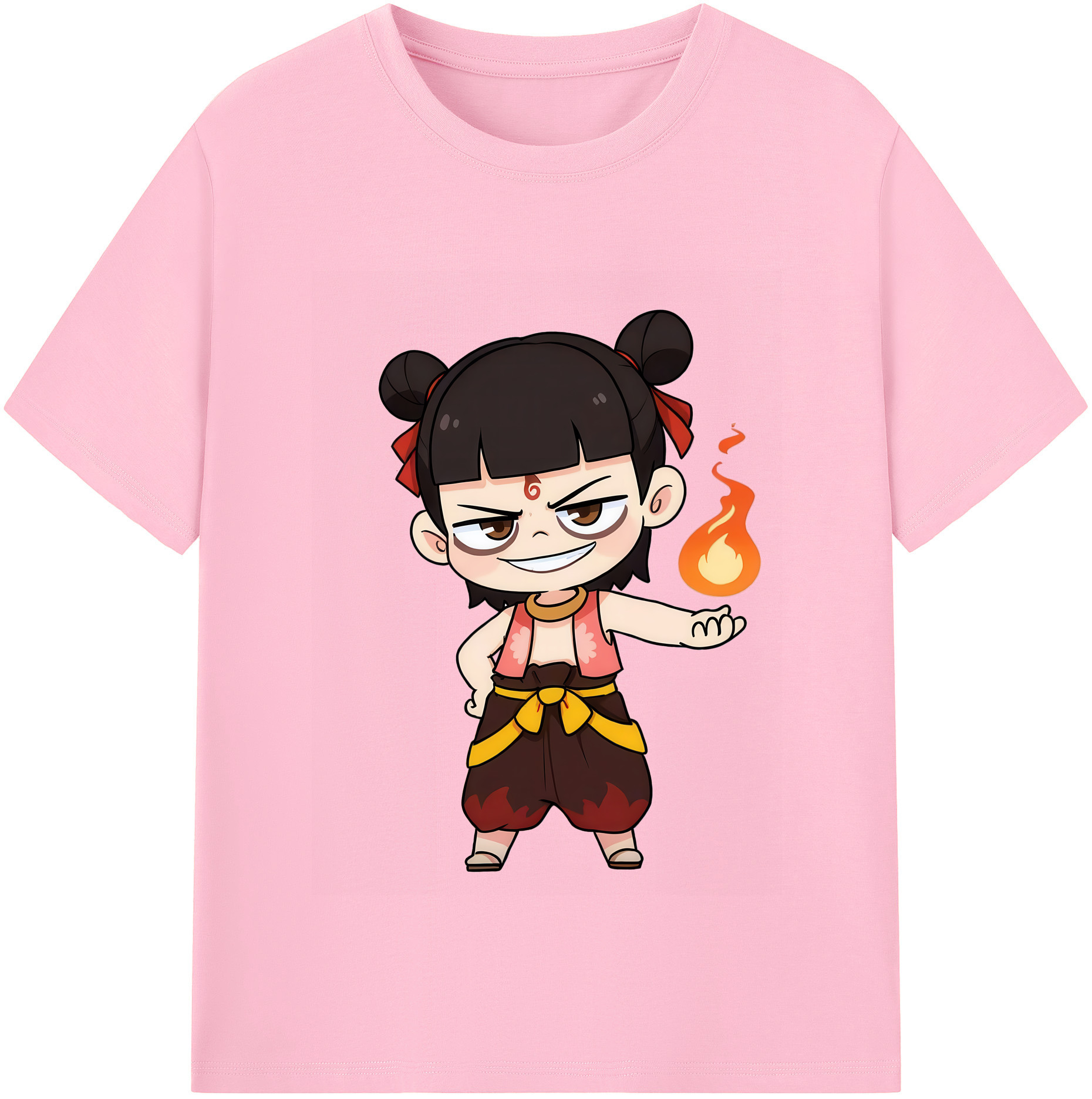 （画像用） Ne Zha 2 ナタ 魔童の大暴れ 綿100％半袖Tシャツ（フロントプリント）