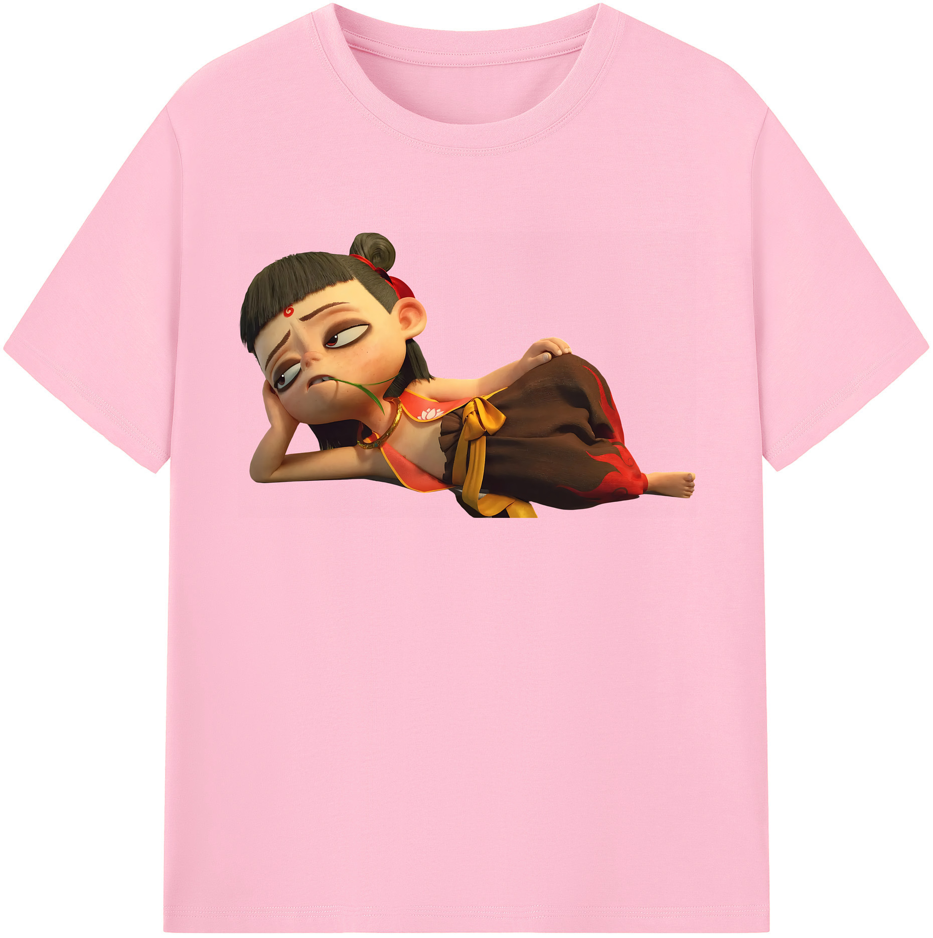 （画像用） Ne Zha 2 ナタ 魔童の大暴れ 綿100％半袖Tシャツ（フロントプリント）