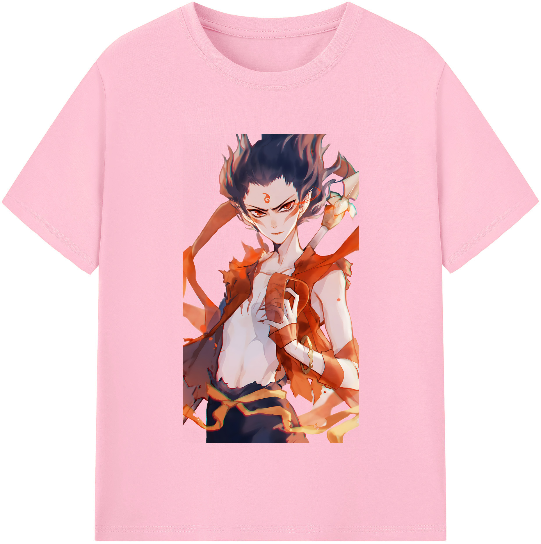 （画像用） Ne Zha 2 ナタ 魔童の大暴れ 綿100％半袖Tシャツ（フロントプリント）