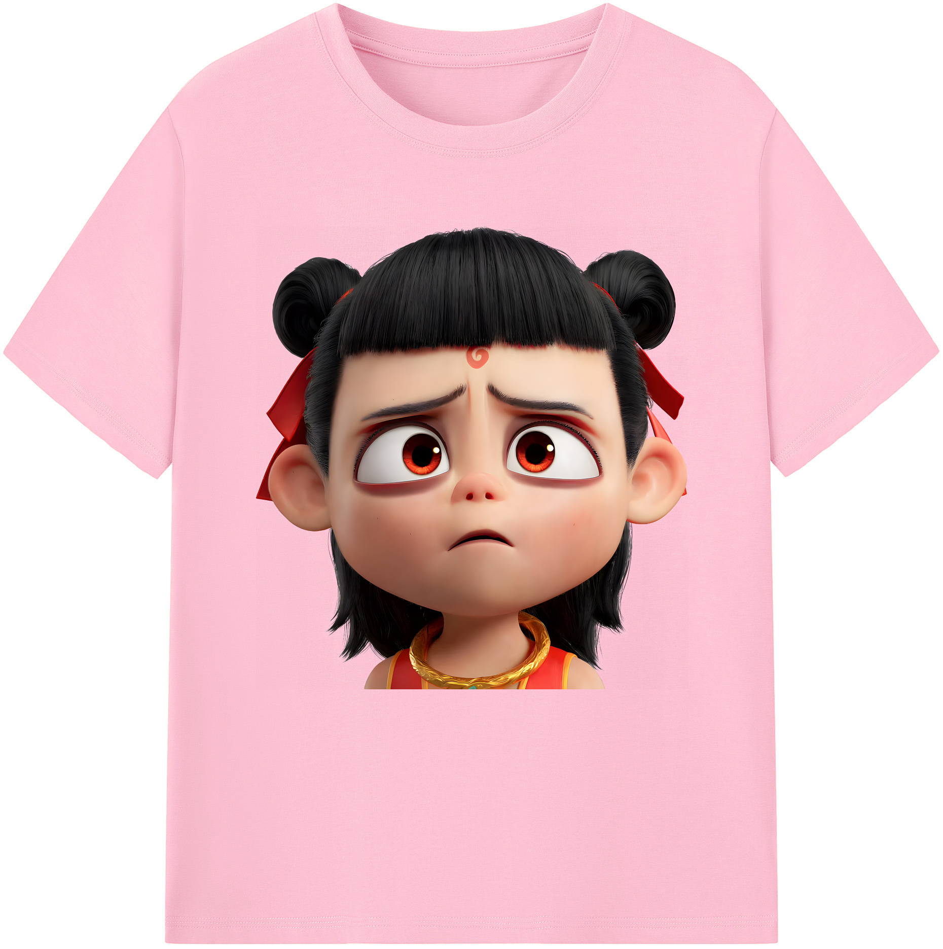 （画像用） Ne Zha 2 ナタ 魔童の大暴れ 綿100％半袖Tシャツ（フロントプリント）