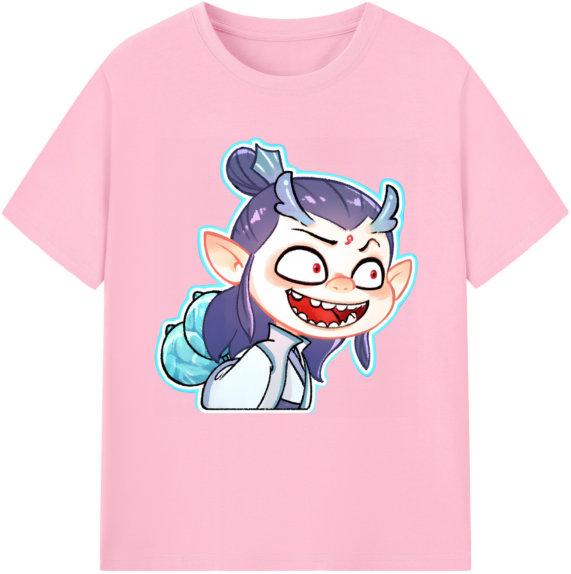 （画像用） Ne Zha 2 ナタ 魔童の大暴れ 綿100％半袖Tシャツ（フロントプリント）