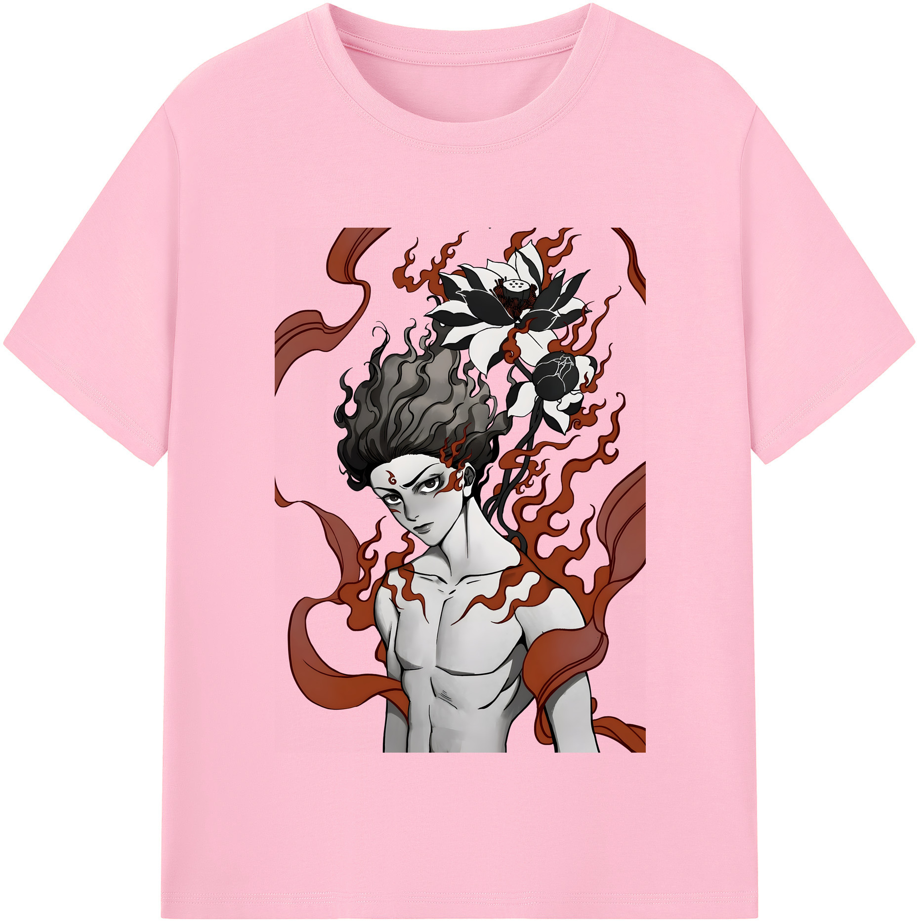 （画像用） Ne Zha 2 ナタ 魔童の大暴れ 綿100％半袖Tシャツ（フロントプリント）