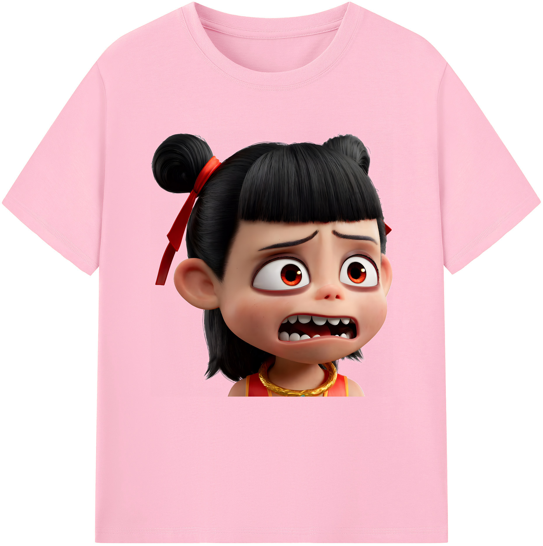 （画像用） Ne Zha 2 ナタ 魔童の大暴れ 綿100％半袖Tシャツ（フロントプリント）