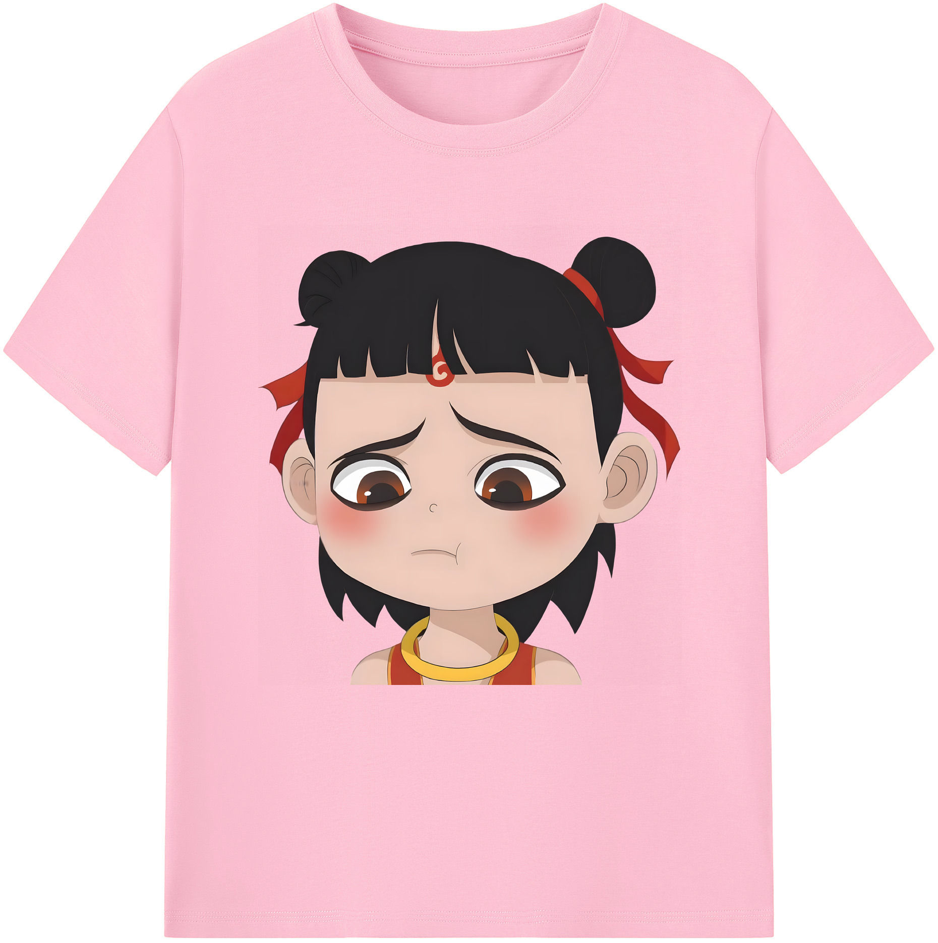 （画像用） Ne Zha 2 ナタ 魔童の大暴れ 綿100％半袖Tシャツ（フロントプリント）