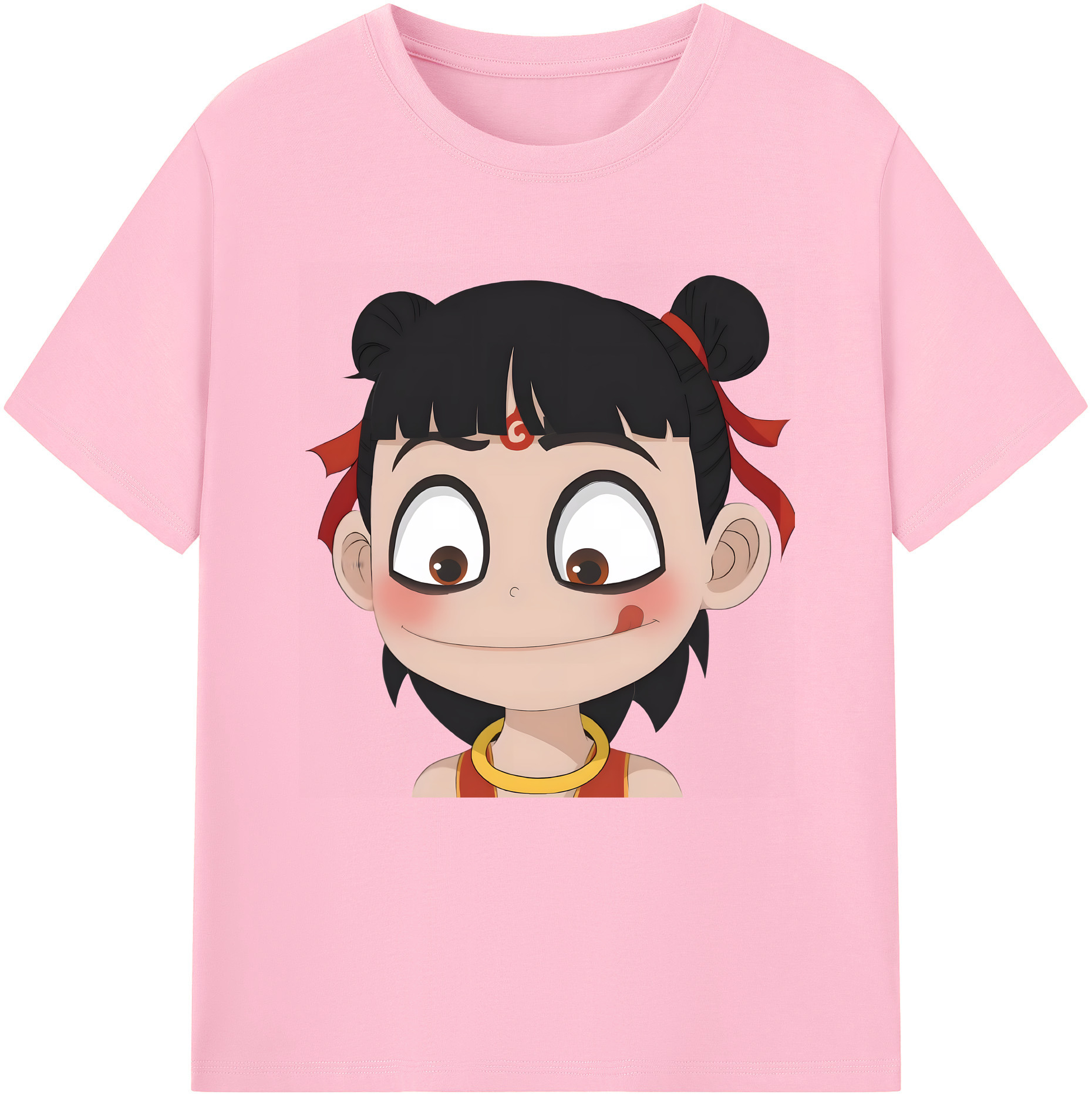 （画像用） Ne Zha 2 ナタ 魔童の大暴れ 綿100％半袖Tシャツ（フロントプリント）