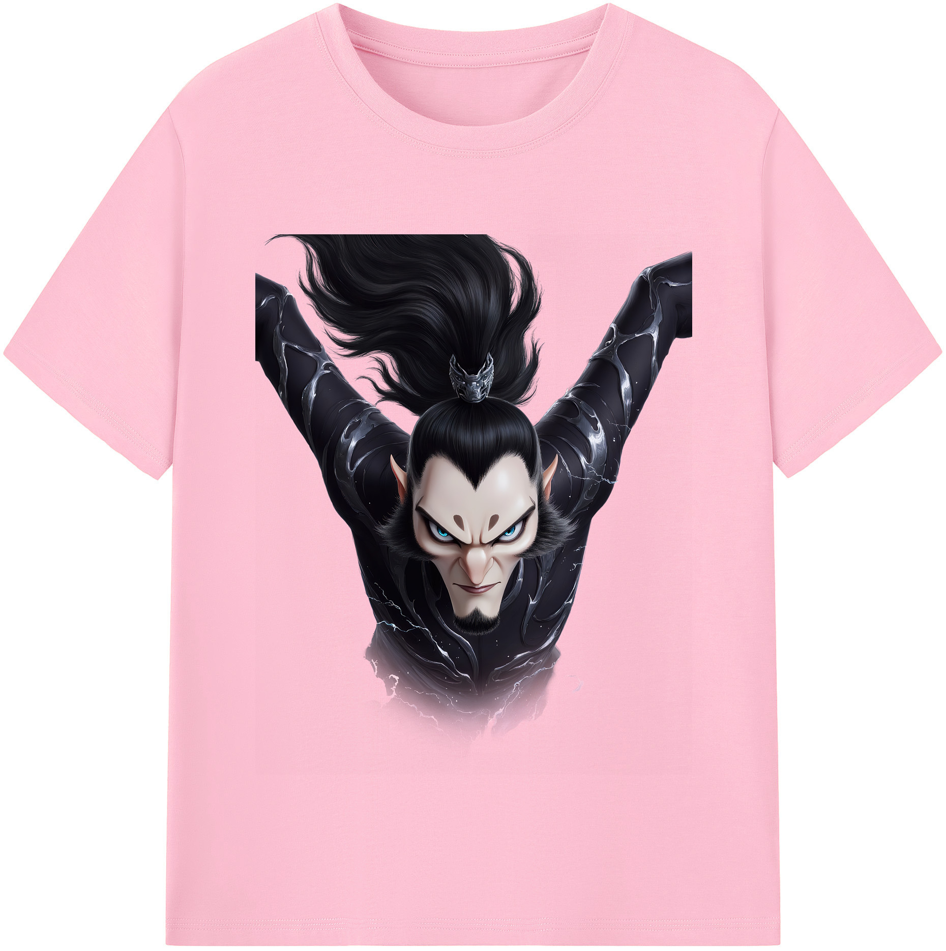 （画像用） Ne Zha 2 ナタ 魔童の大暴れ 綿100％半袖Tシャツ（フロントプリント）