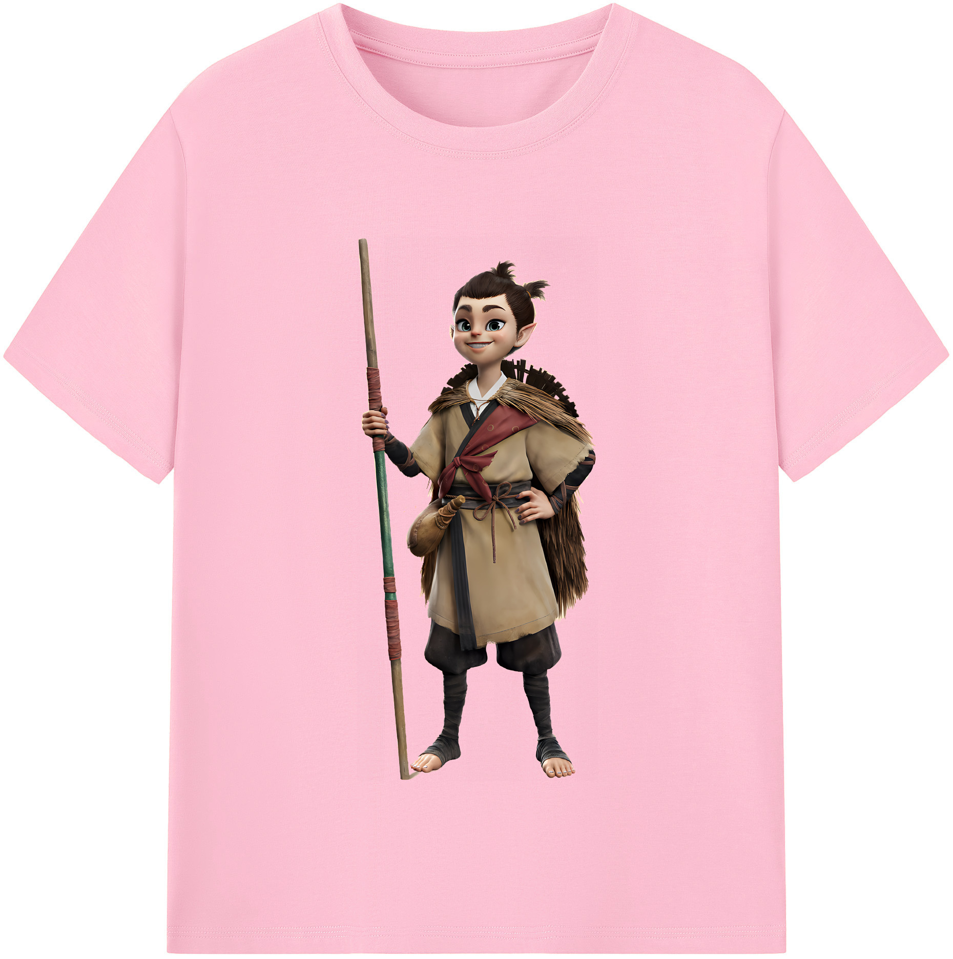 （画像用） Ne Zha 2 ナタ 魔童の大暴れ 綿100％半袖Tシャツ（フロントプリント）