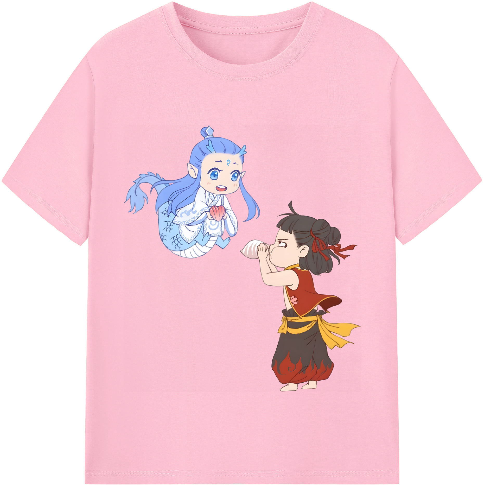 （画像用） Ne Zha 2 ナタ 魔童の大暴れ 綿100％半袖Tシャツ（フロントプリント）