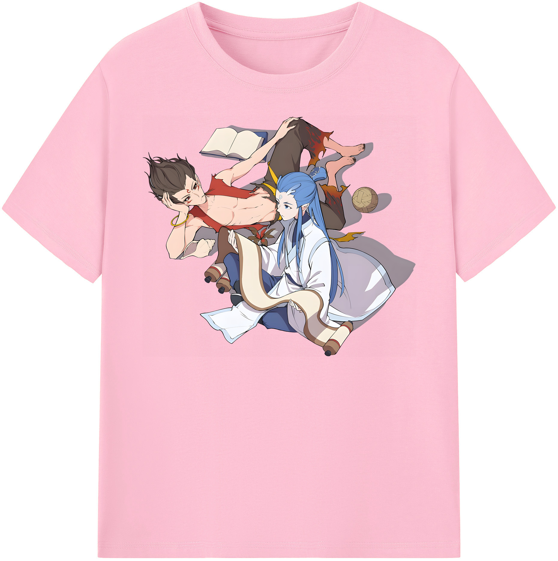 （画像用） Ne Zha 2 ナタ 魔童の大暴れ 綿100％半袖Tシャツ（フロントプリント）