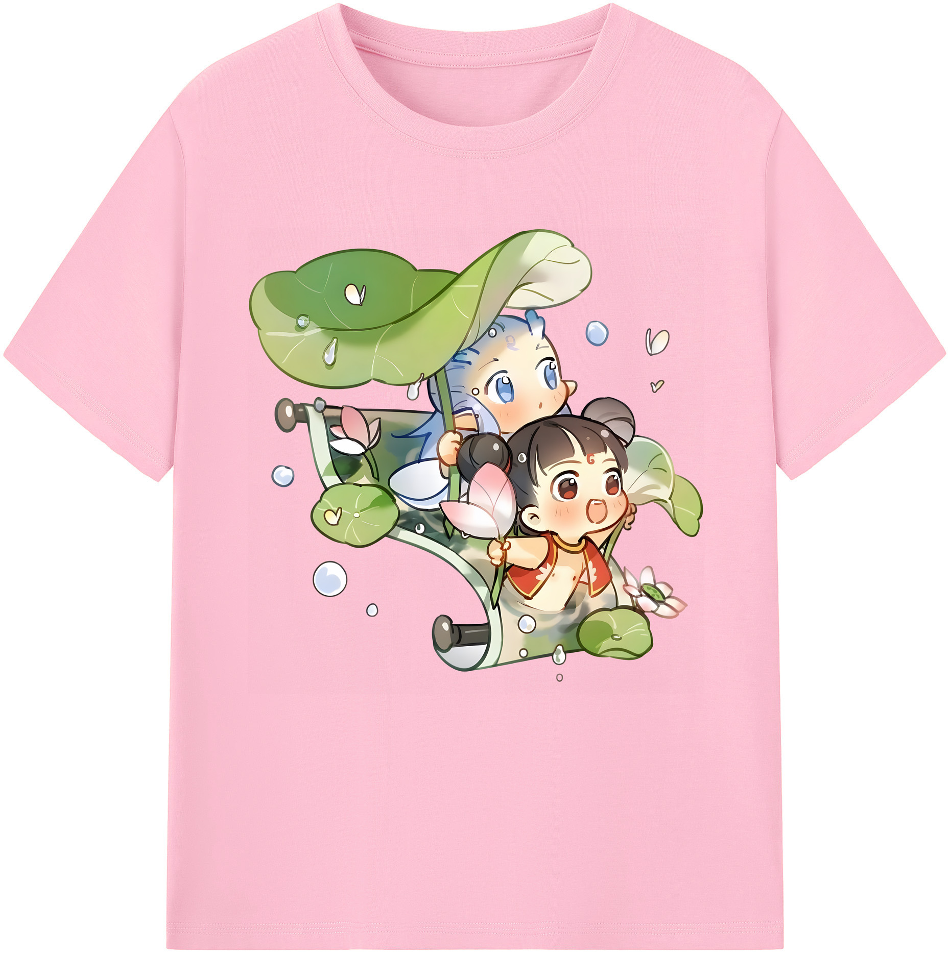 （画像用） Ne Zha 2 ナタ 魔童の大暴れ 綿100％半袖Tシャツ（フロントプリント）