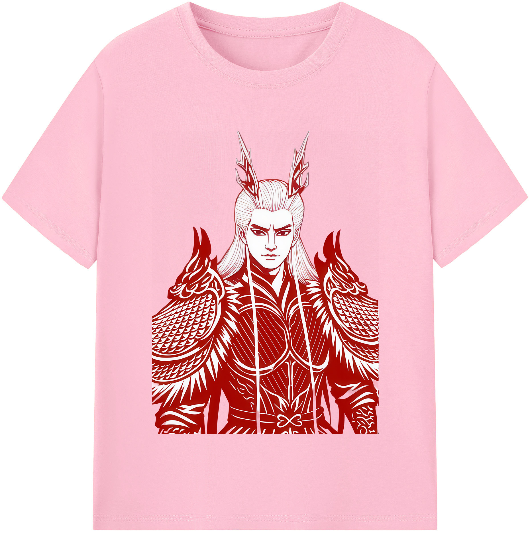 （画像用） Ne Zha 2 ナタ 魔童の大暴れ 綿100％半袖Tシャツ（フロントプリント）