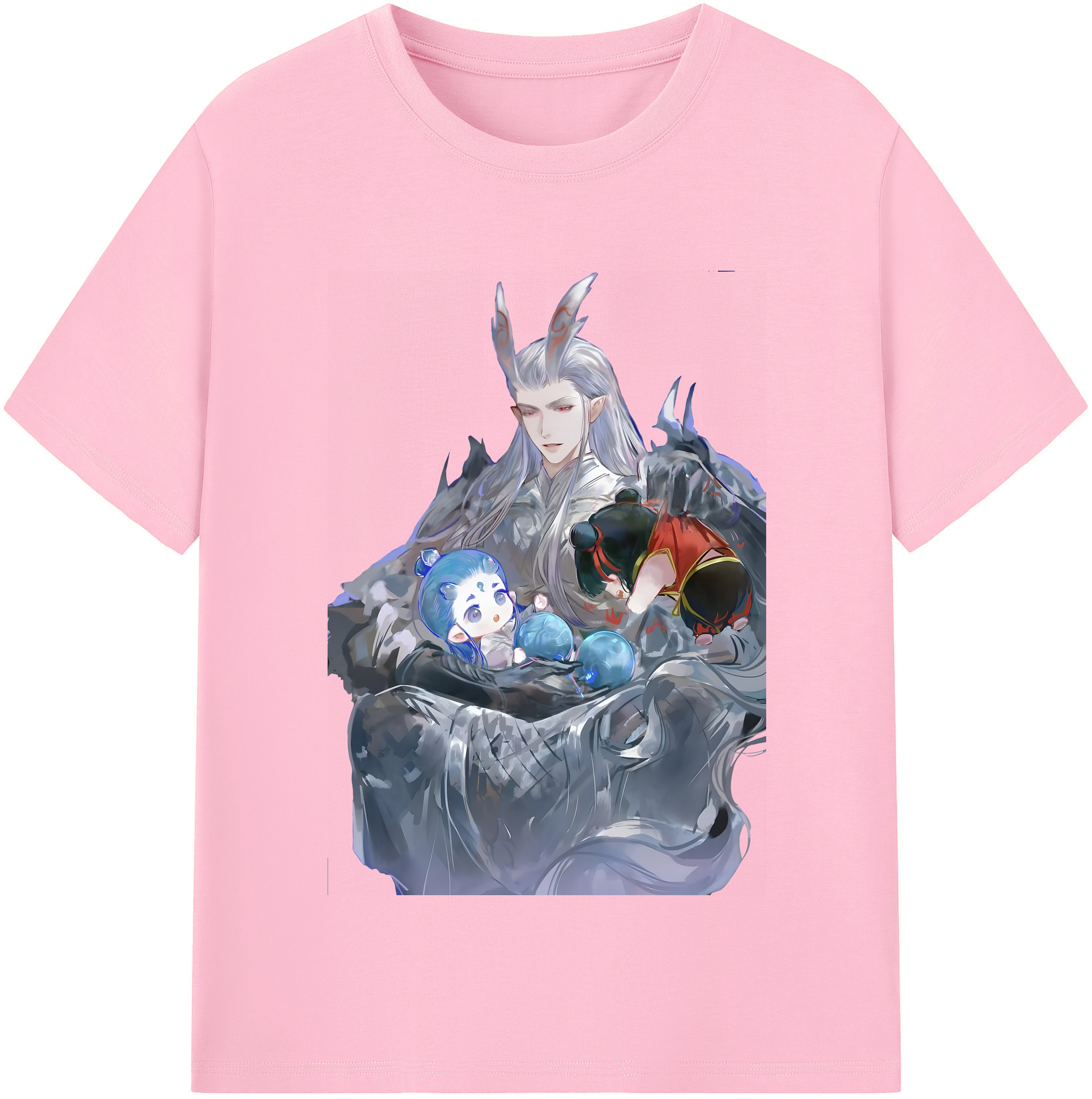 （画像用） Ne Zha 2 ナタ 魔童の大暴れ 綿100％半袖Tシャツ（フロントプリント）