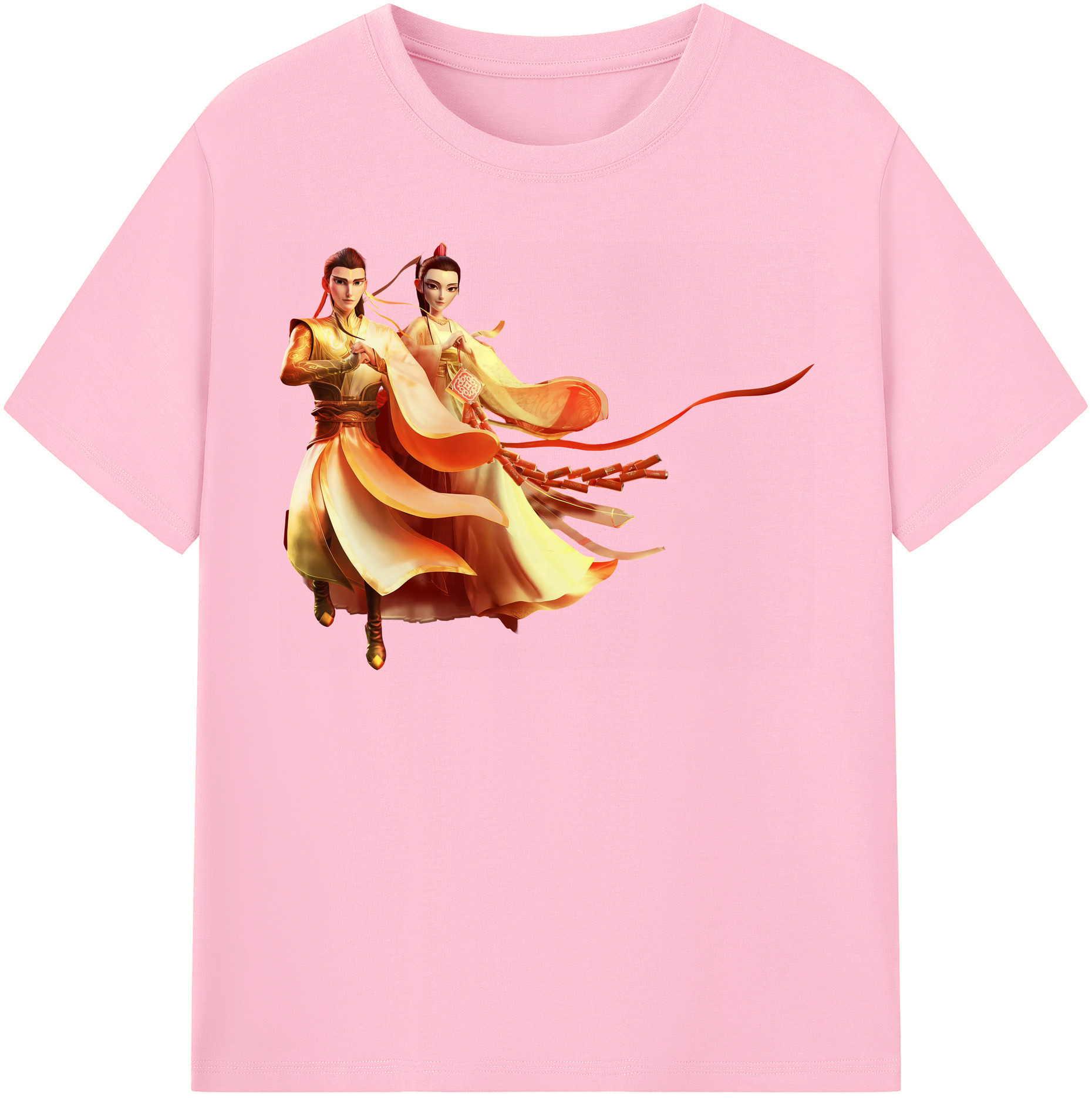 （画像用） Ne Zha 2 ナタ 魔童の大暴れ 綿100％半袖Tシャツ（フロントプリント）