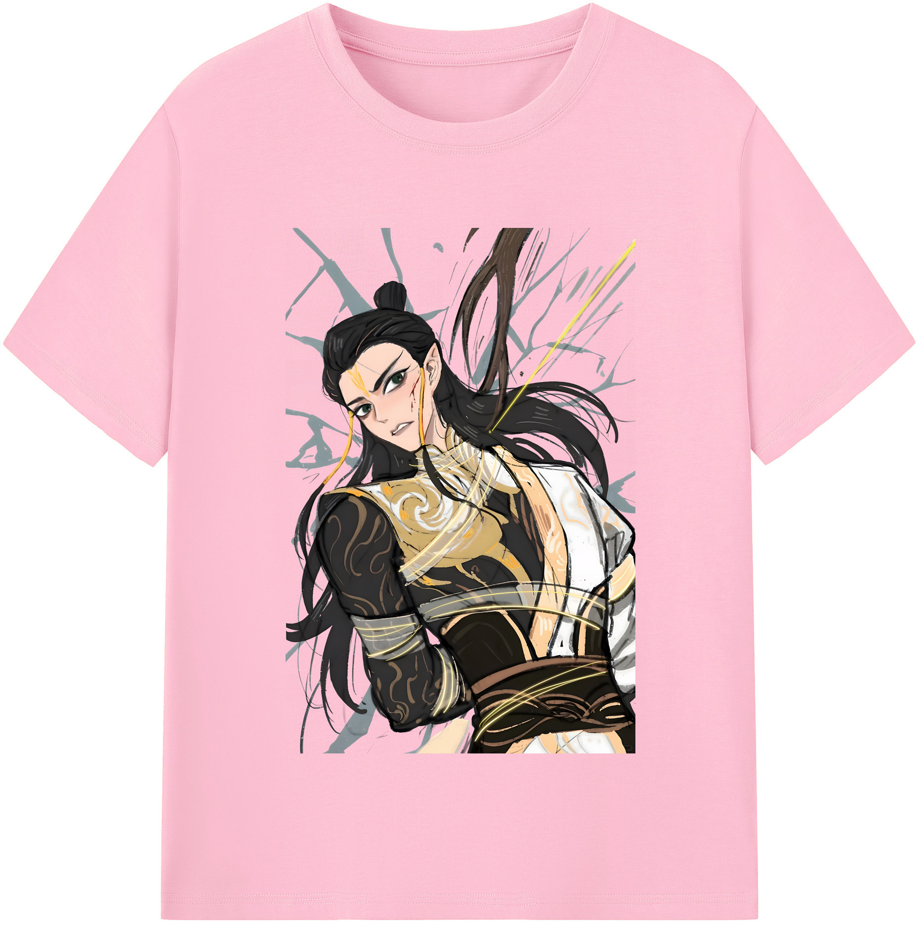 （画像用） Ne Zha 2 ナタ 魔童の大暴れ 綿100％半袖Tシャツ（フロントプリント）