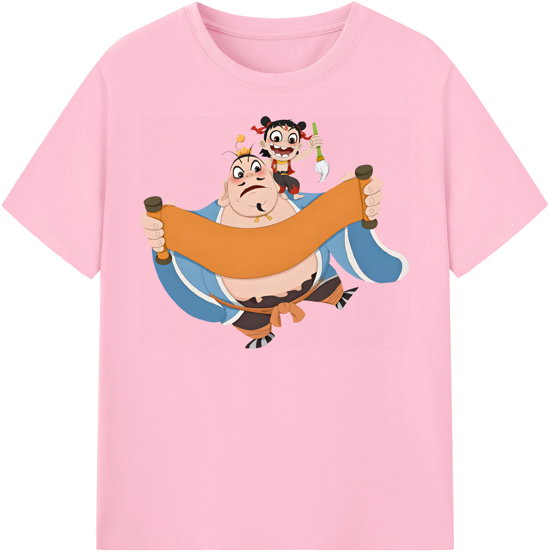（画像用） Ne Zha 2 ナタ 魔童の大暴れ 綿100％半袖Tシャツ（フロントプリント）