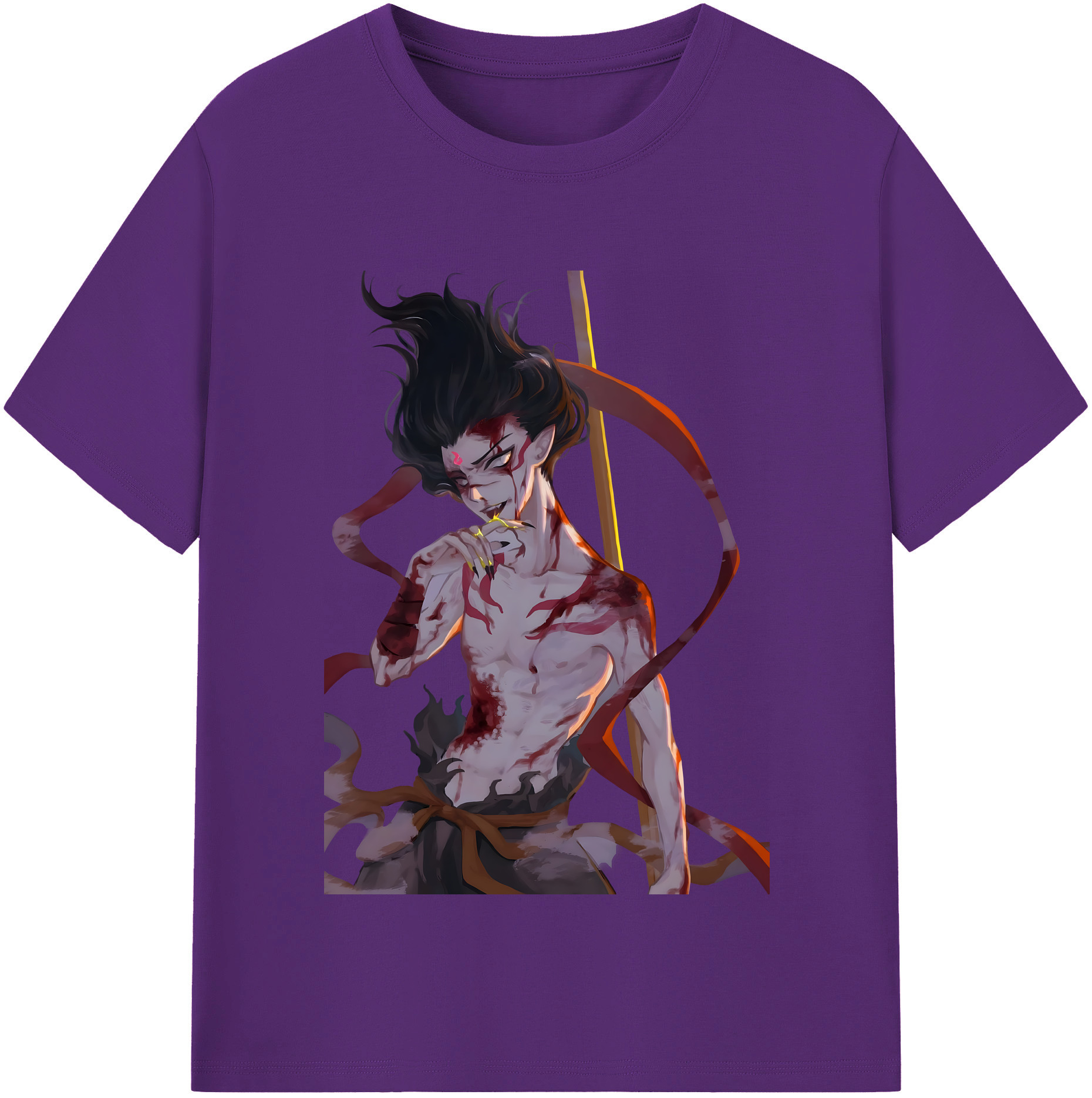 （画像用） Ne Zha 2 ナタ 魔童の大暴れ 綿100％半袖Tシャツ（フロントプリント）