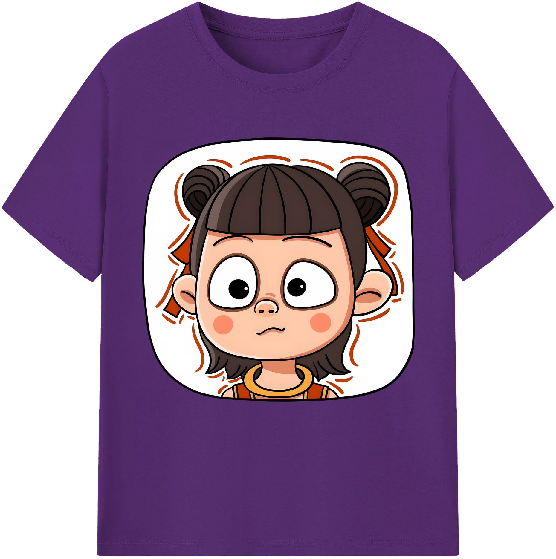 （画像用） Ne Zha 2 ナタ 魔童の大暴れ 綿100％半袖Tシャツ（フロントプリント）