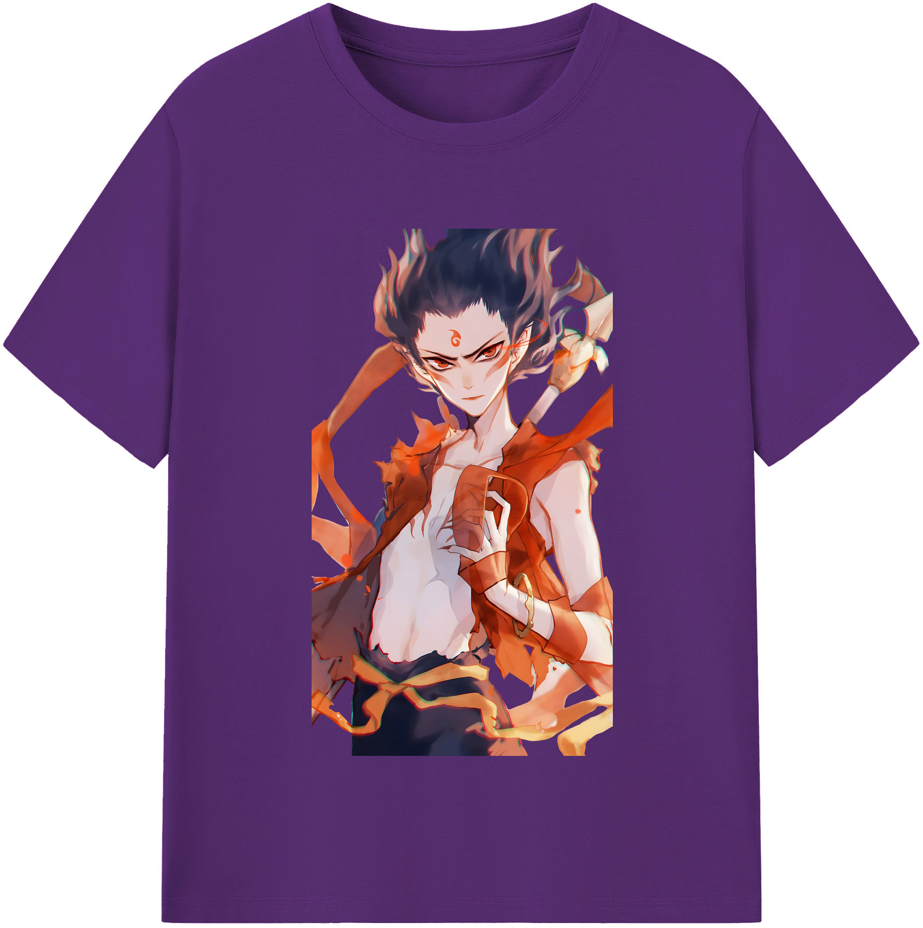 （画像用） Ne Zha 2 ナタ 魔童の大暴れ 綿100％半袖Tシャツ（フロントプリント）