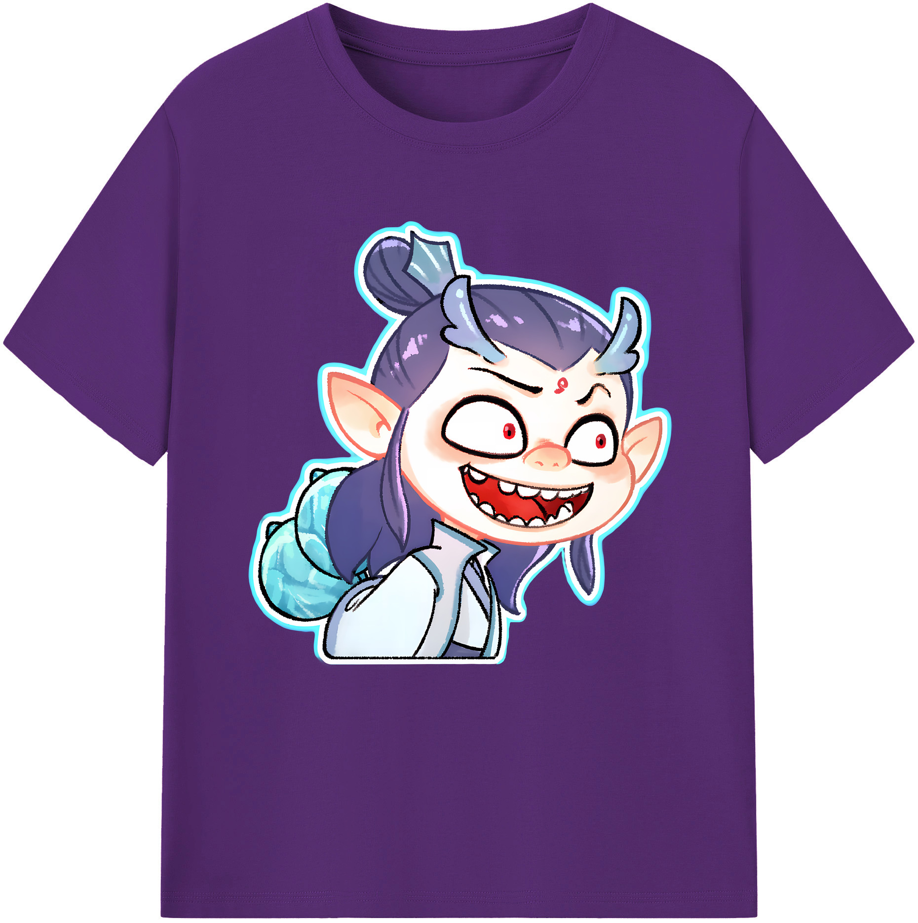 （画像用） Ne Zha 2 ナタ 魔童の大暴れ 綿100％半袖Tシャツ（フロントプリント）