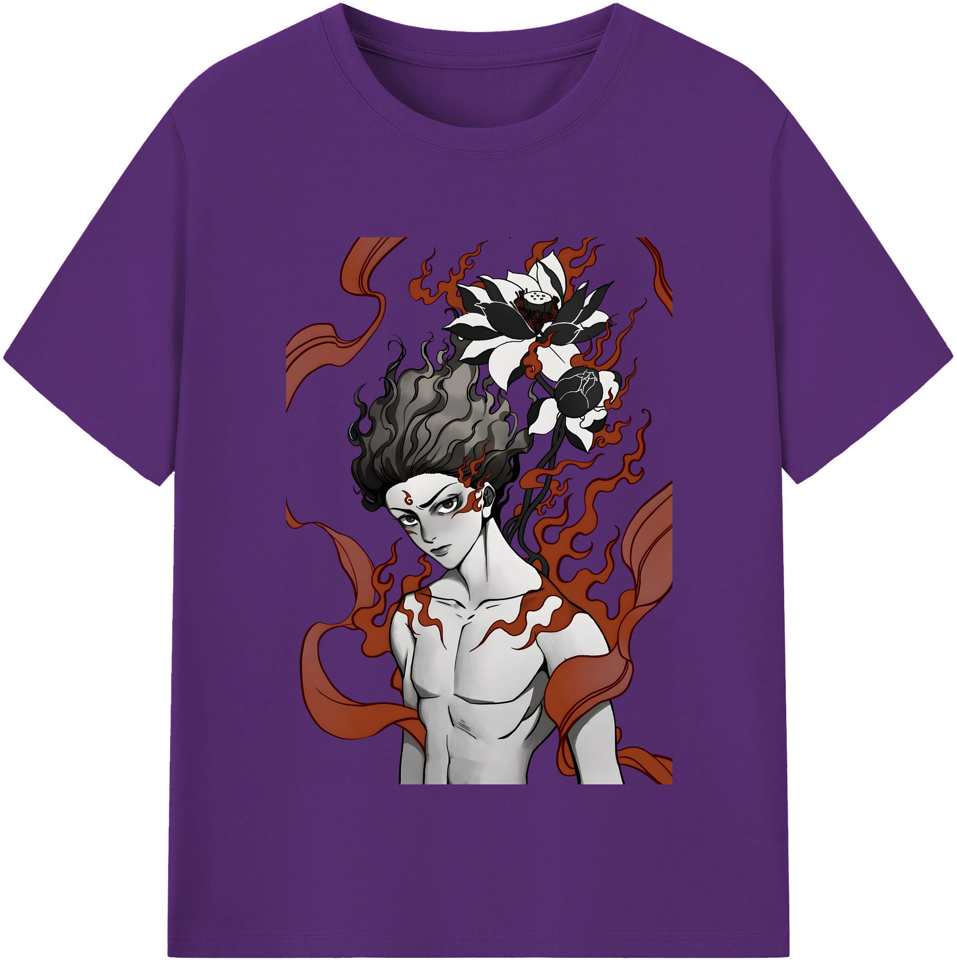 （画像用） Ne Zha 2 ナタ 魔童の大暴れ 綿100％半袖Tシャツ（フロントプリント）