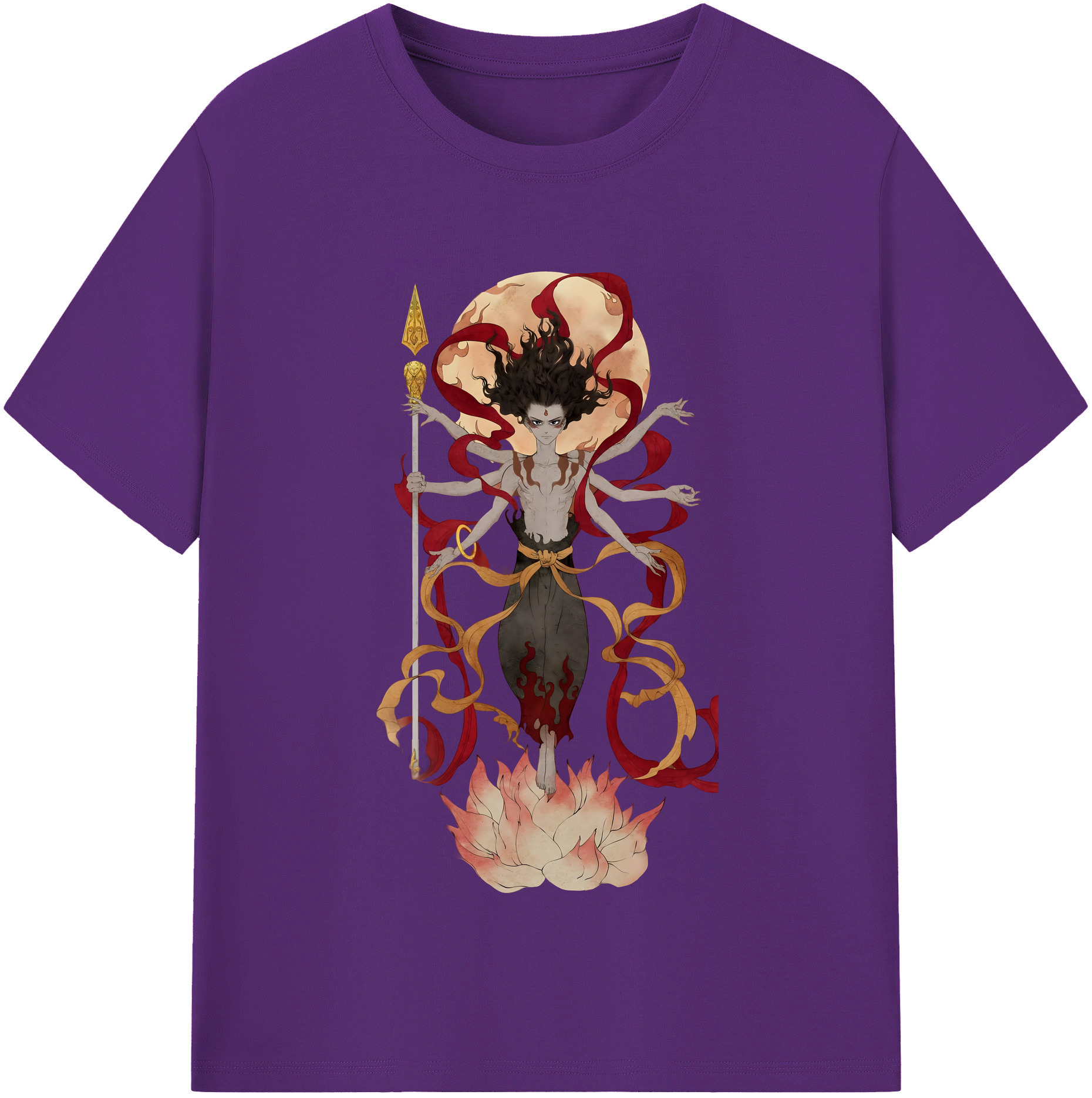 （画像用） Ne Zha 2 ナタ 魔童の大暴れ 綿100％半袖Tシャツ（フロントプリント）