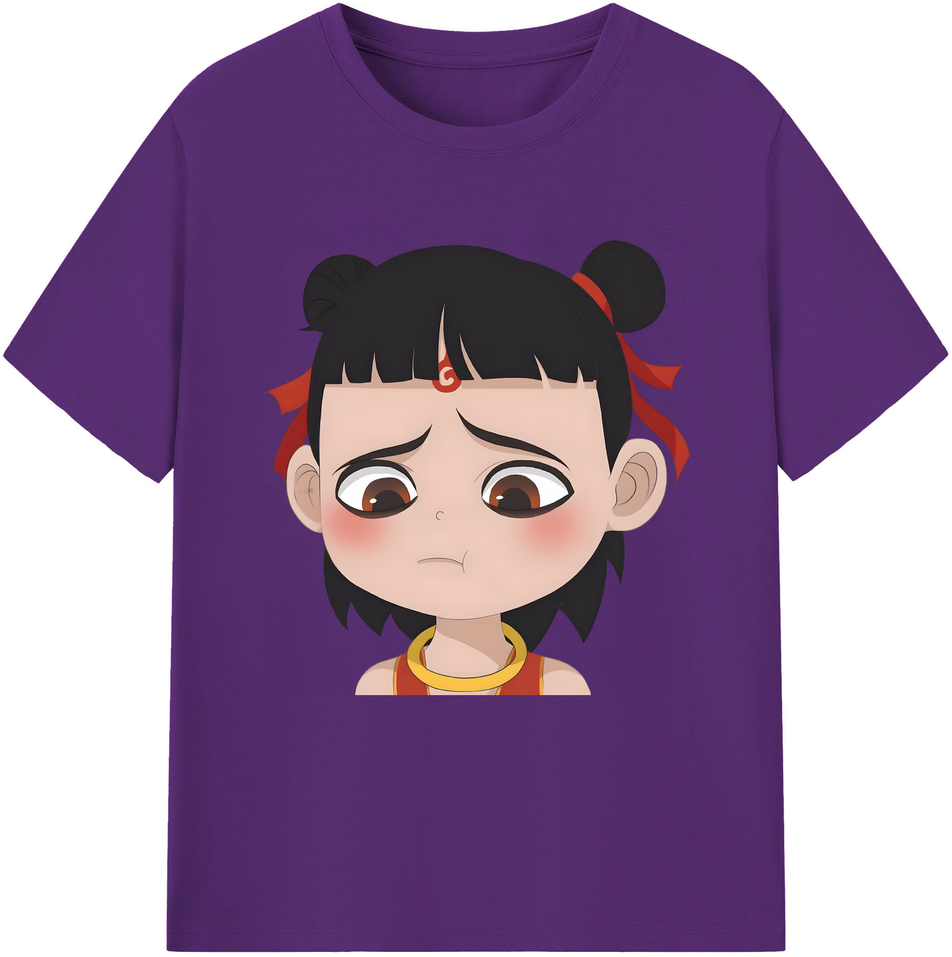 （画像用） Ne Zha 2 ナタ 魔童の大暴れ 綿100％半袖Tシャツ（フロントプリント）