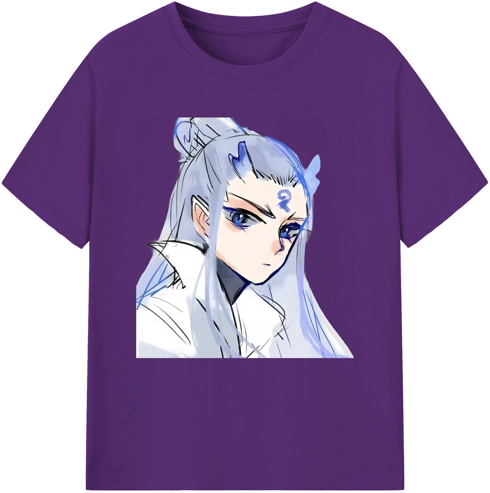 （画像用） Ne Zha 2 ナタ 魔童の大暴れ 綿100％半袖Tシャツ（フロントプリント）