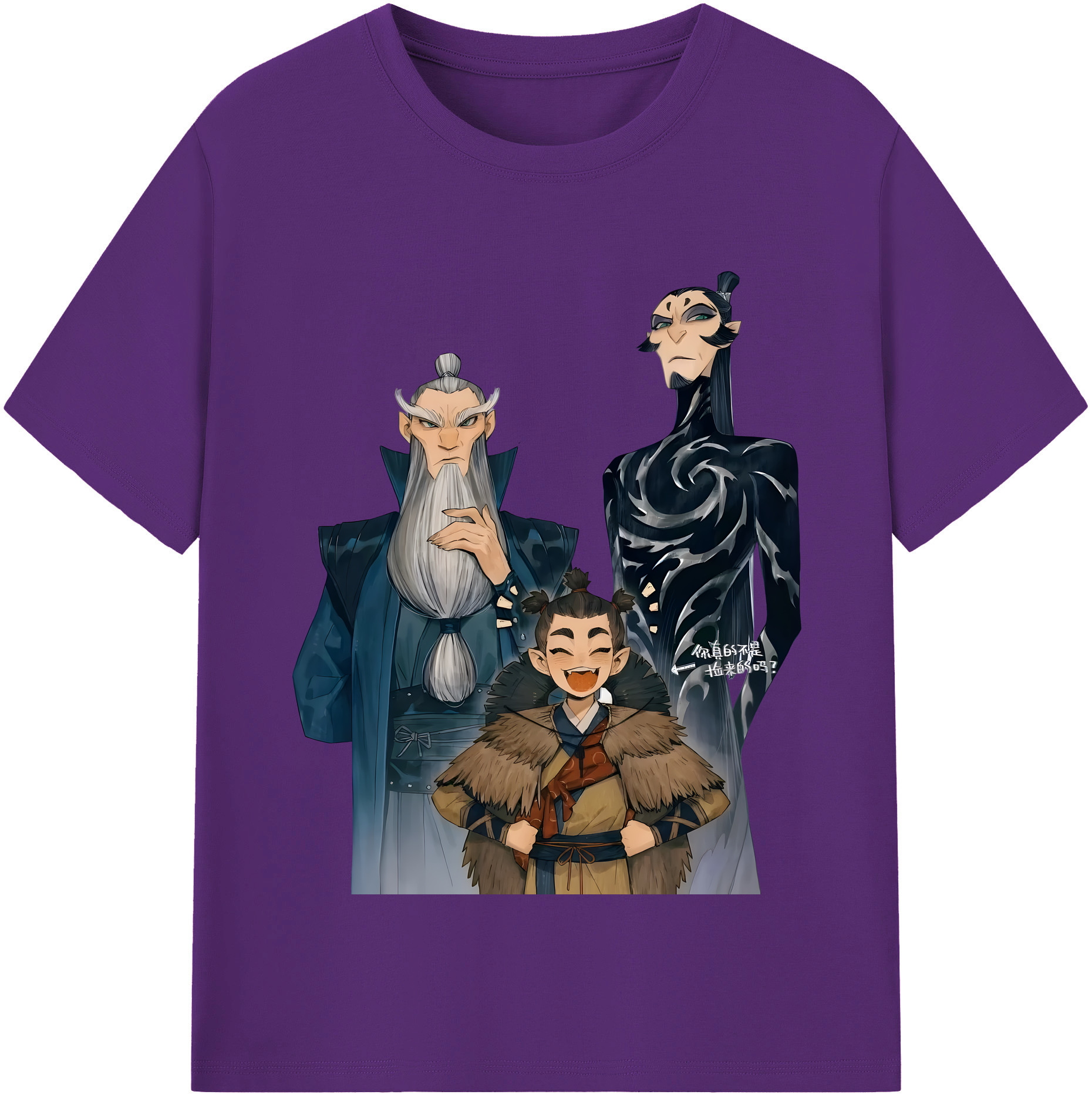 （画像用） Ne Zha 2 ナタ 魔童の大暴れ 綿100％半袖Tシャツ（フロントプリント）