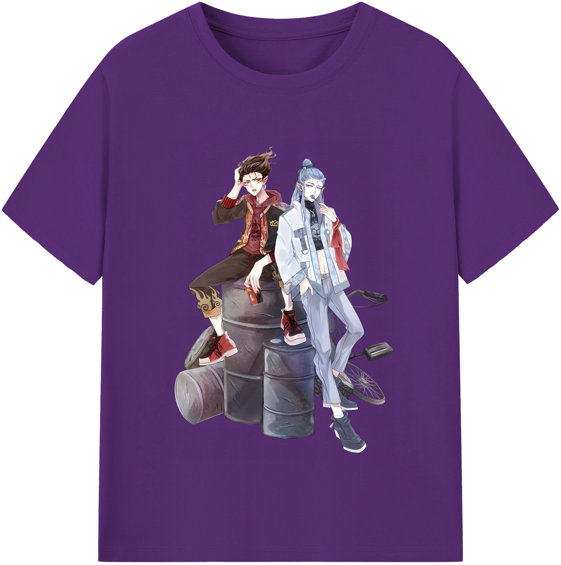 （画像用） Ne Zha 2 ナタ 魔童の大暴れ 綿100％半袖Tシャツ（フロントプリント）