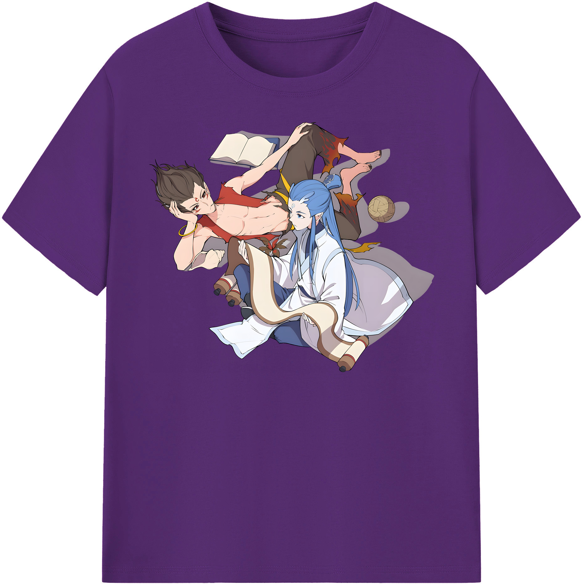 （画像用） Ne Zha 2 ナタ 魔童の大暴れ 綿100％半袖Tシャツ（フロントプリント）
