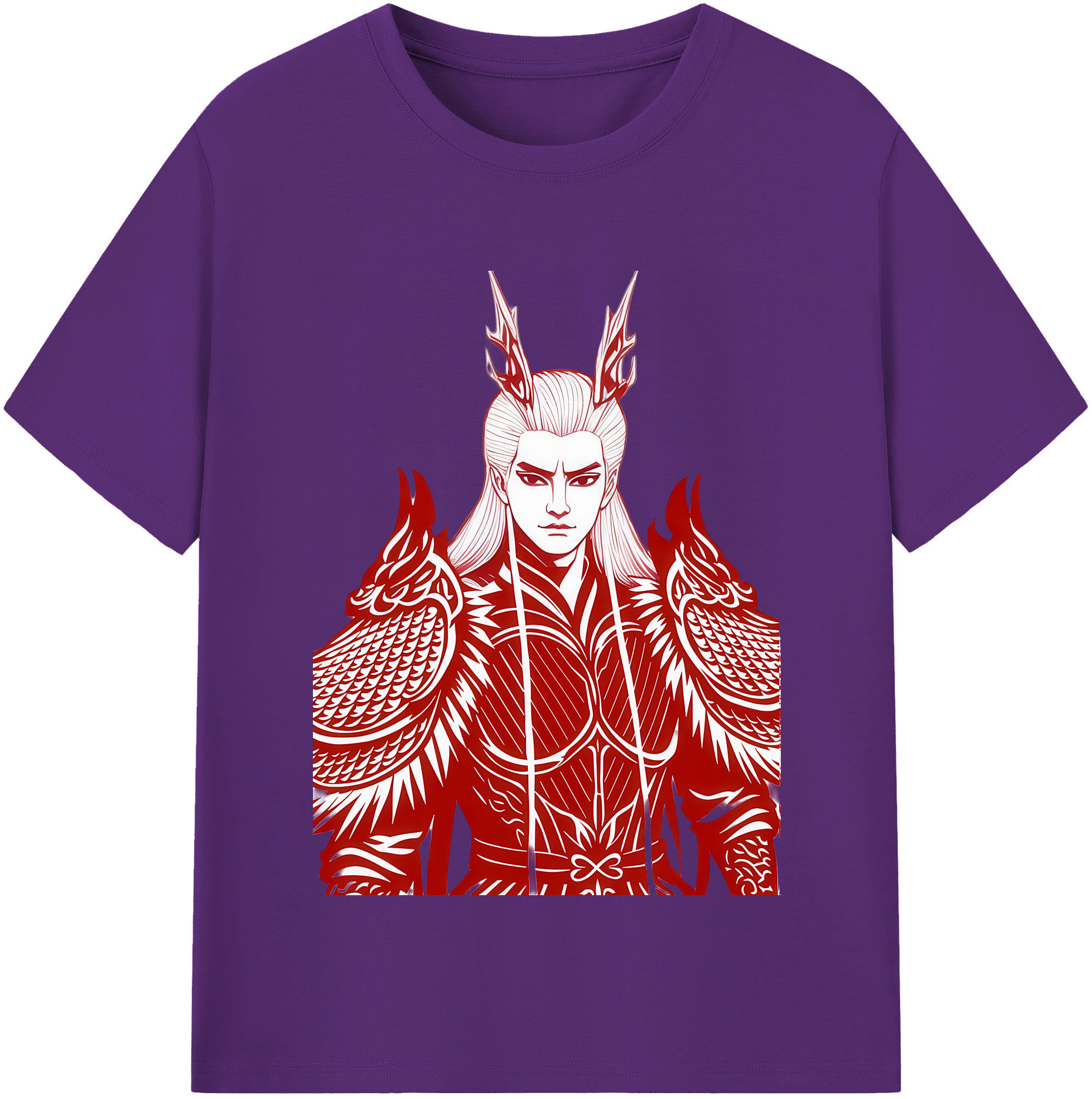 （画像用） Ne Zha 2 ナタ 魔童の大暴れ 綿100％半袖Tシャツ（フロントプリント）