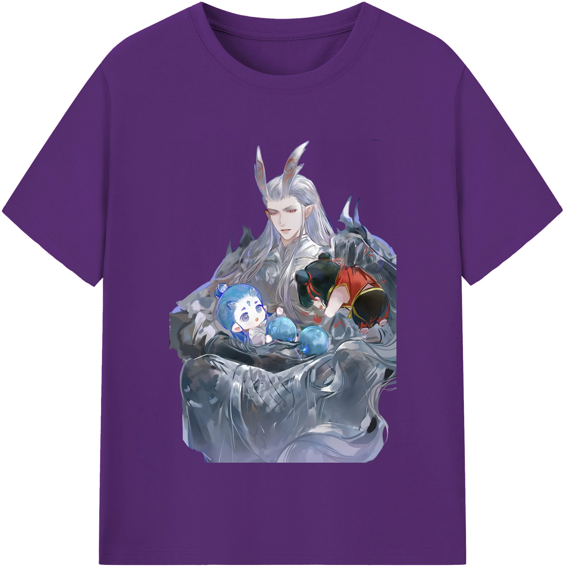 （画像用） Ne Zha 2 ナタ 魔童の大暴れ 綿100％半袖Tシャツ（フロントプリント）